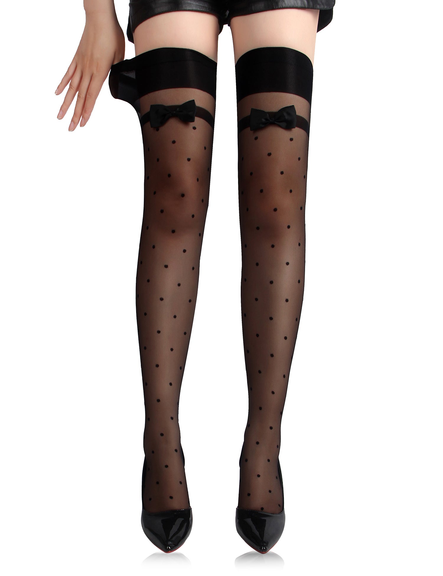 Velour & Co Women's Lace Stockings - Hold-Up Hosiery
