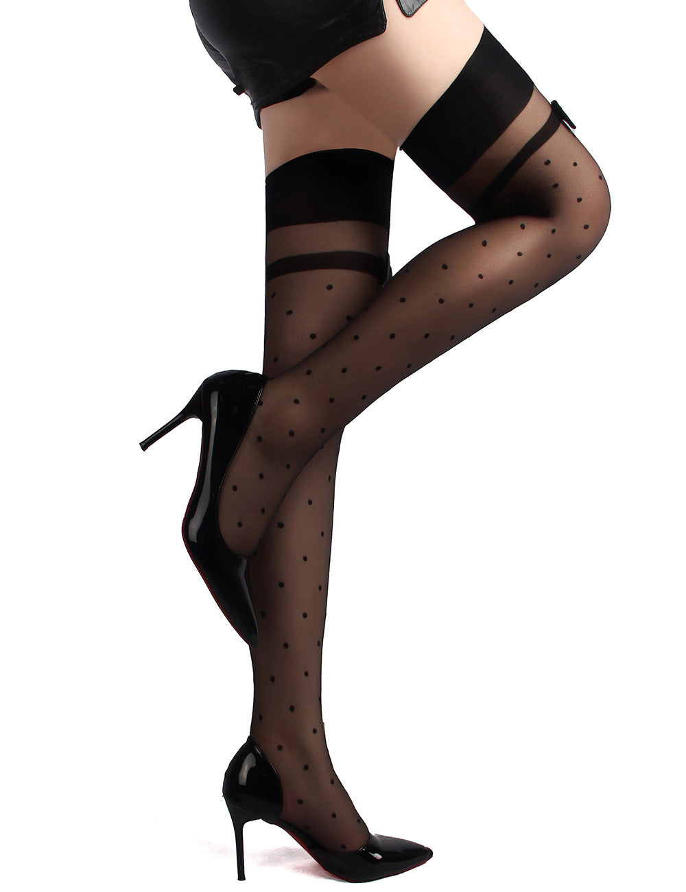 Velour & Co Women's Lace Stockings - Hold-Up Hosiery