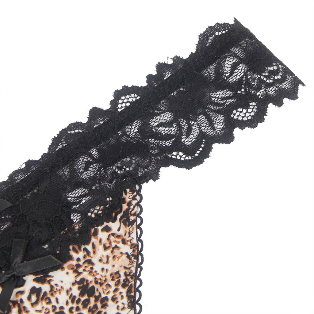 Velour & Co Women's Lace Knickers Leopard - Women's Underwear