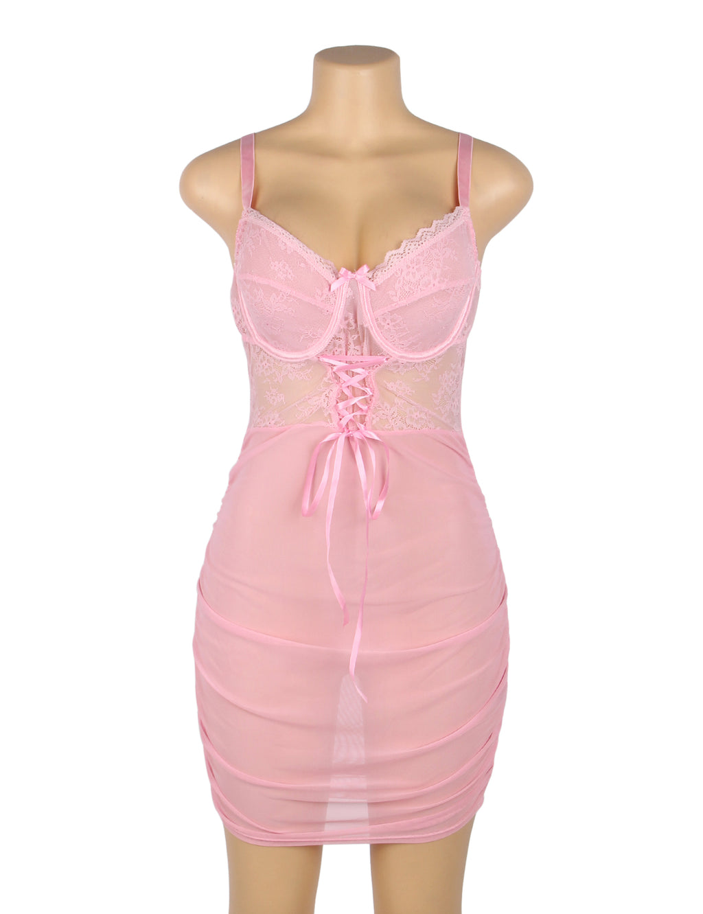 Velour & Co Women's Lace Babydoll Pink