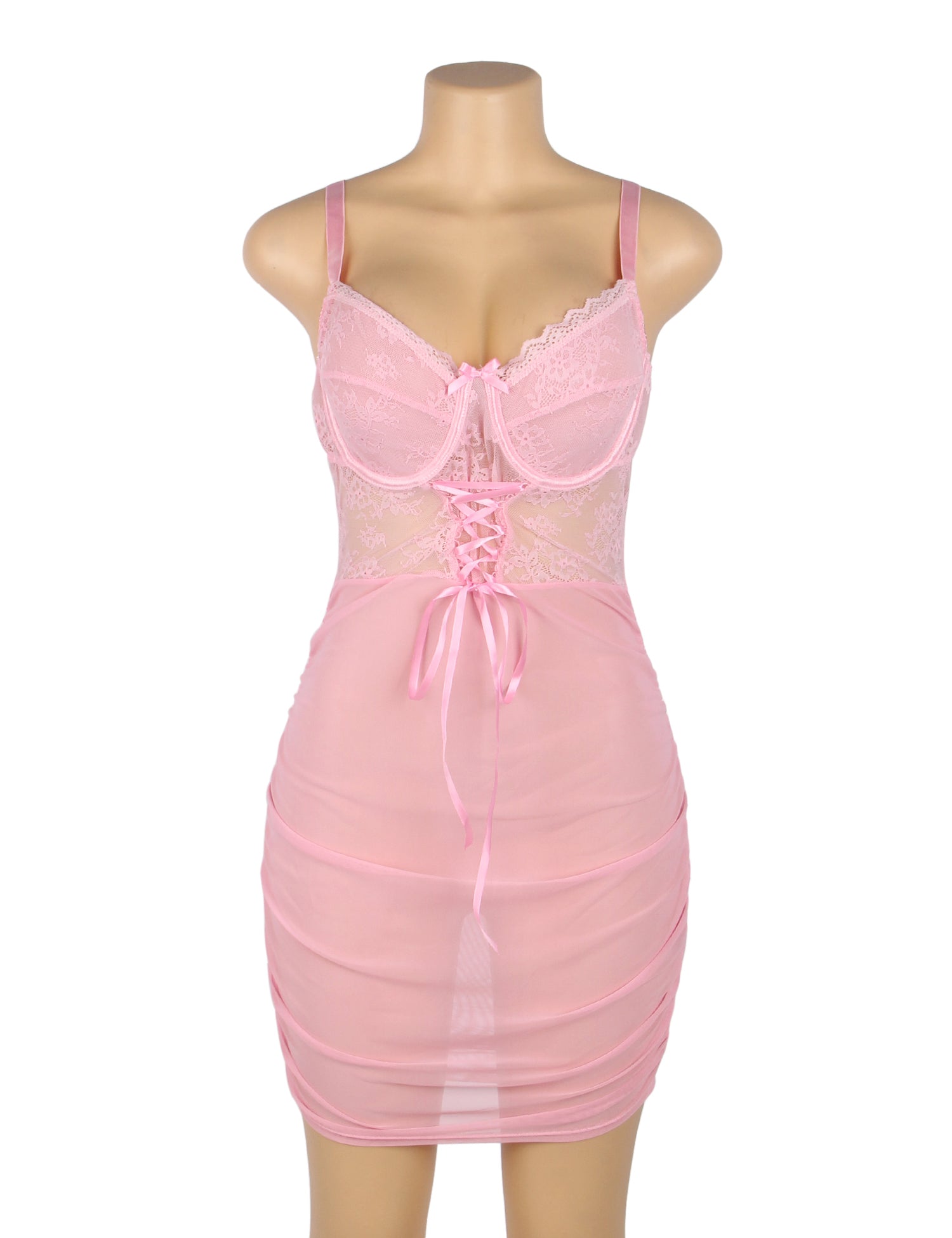 Velour & Co Women's Lace Babydoll Pink