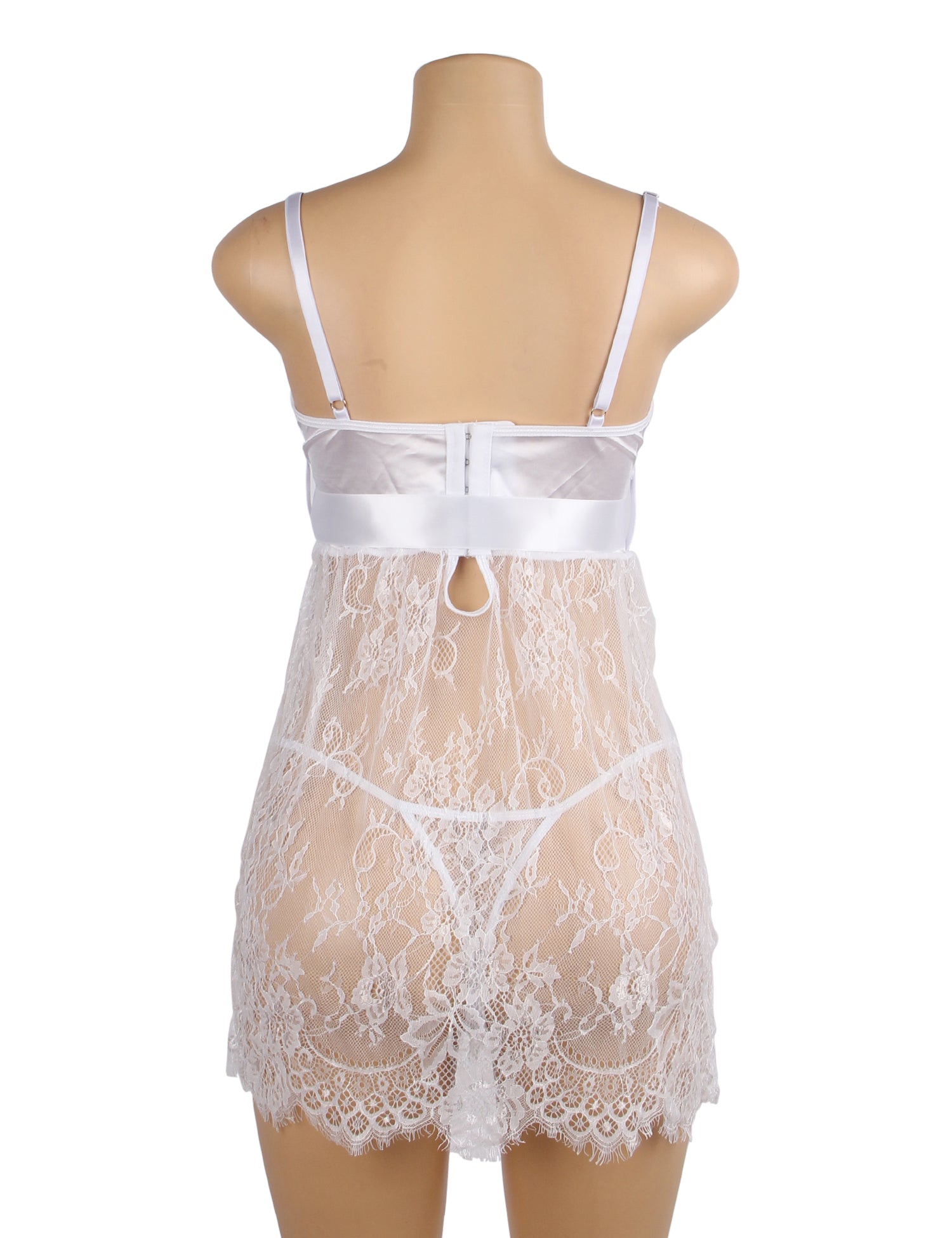 Velour & Co Women's Lace Babydoll White