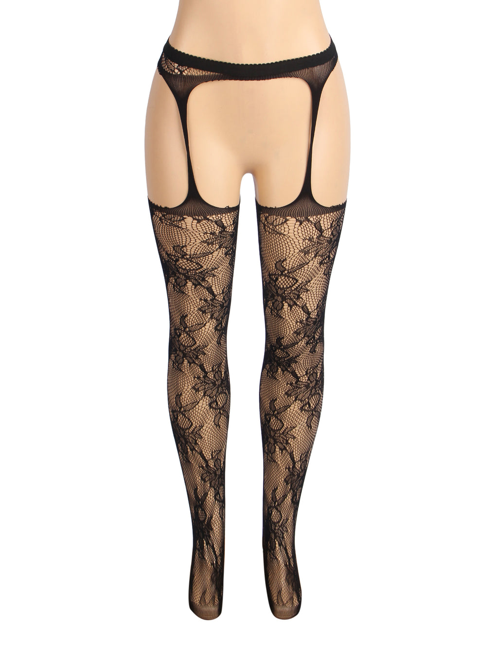Velour & Co Women's Lace Top Stockings Black - Hold-Up Hosiery