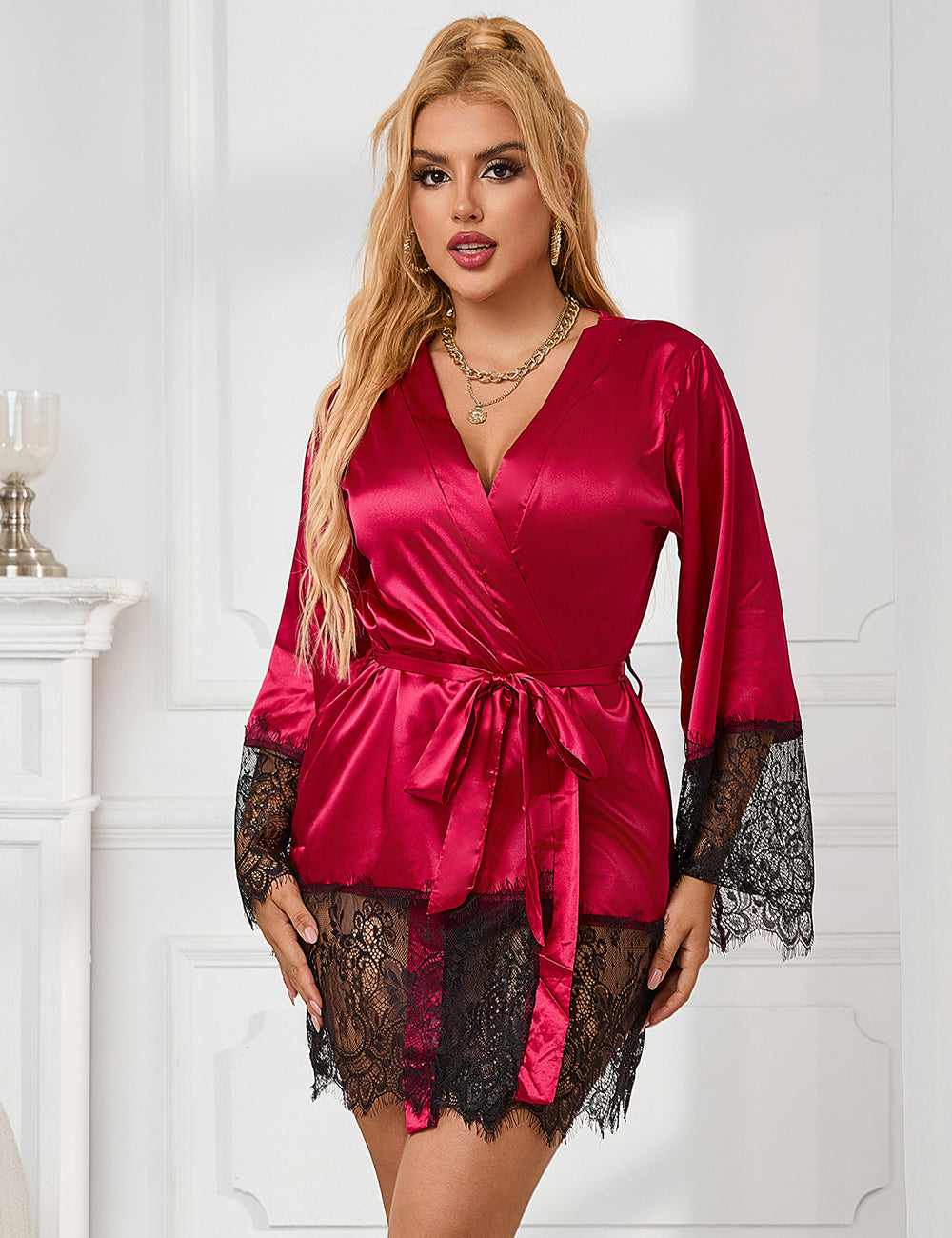 Velour & Co Women's Satin Dressing Gown - Women's Bathrobe