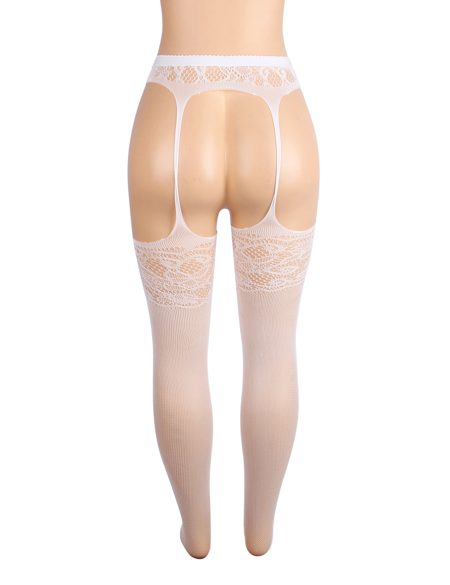 Velour & Co Women's Lace Top Stockings White - Hold-Up Hosiery