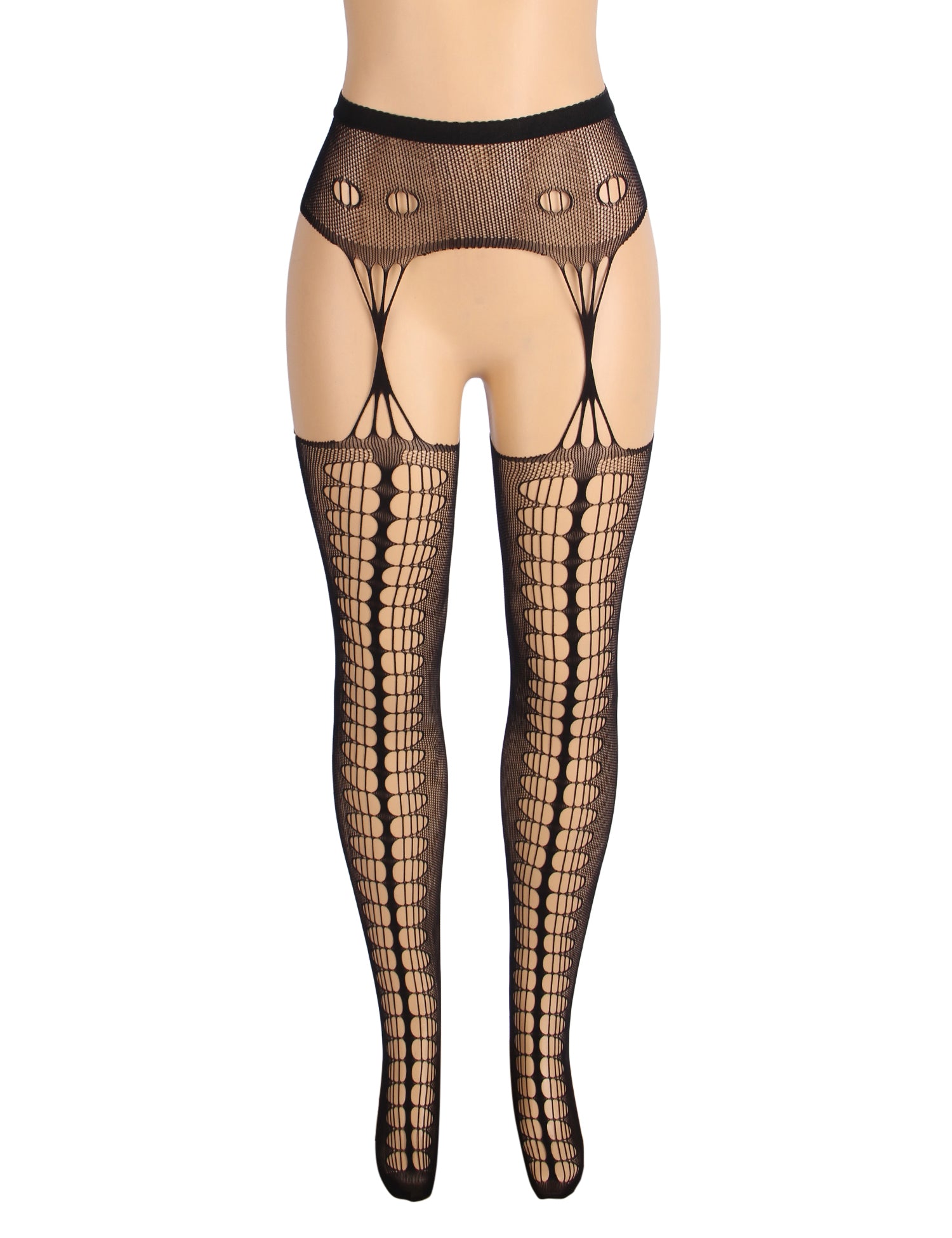 Velour & Co Women's Lace Top Stockings Black - Hold-Up Hosiery