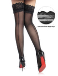 Velour & Co Women's Lace Top Stockings Black - Hold-Up Hosiery