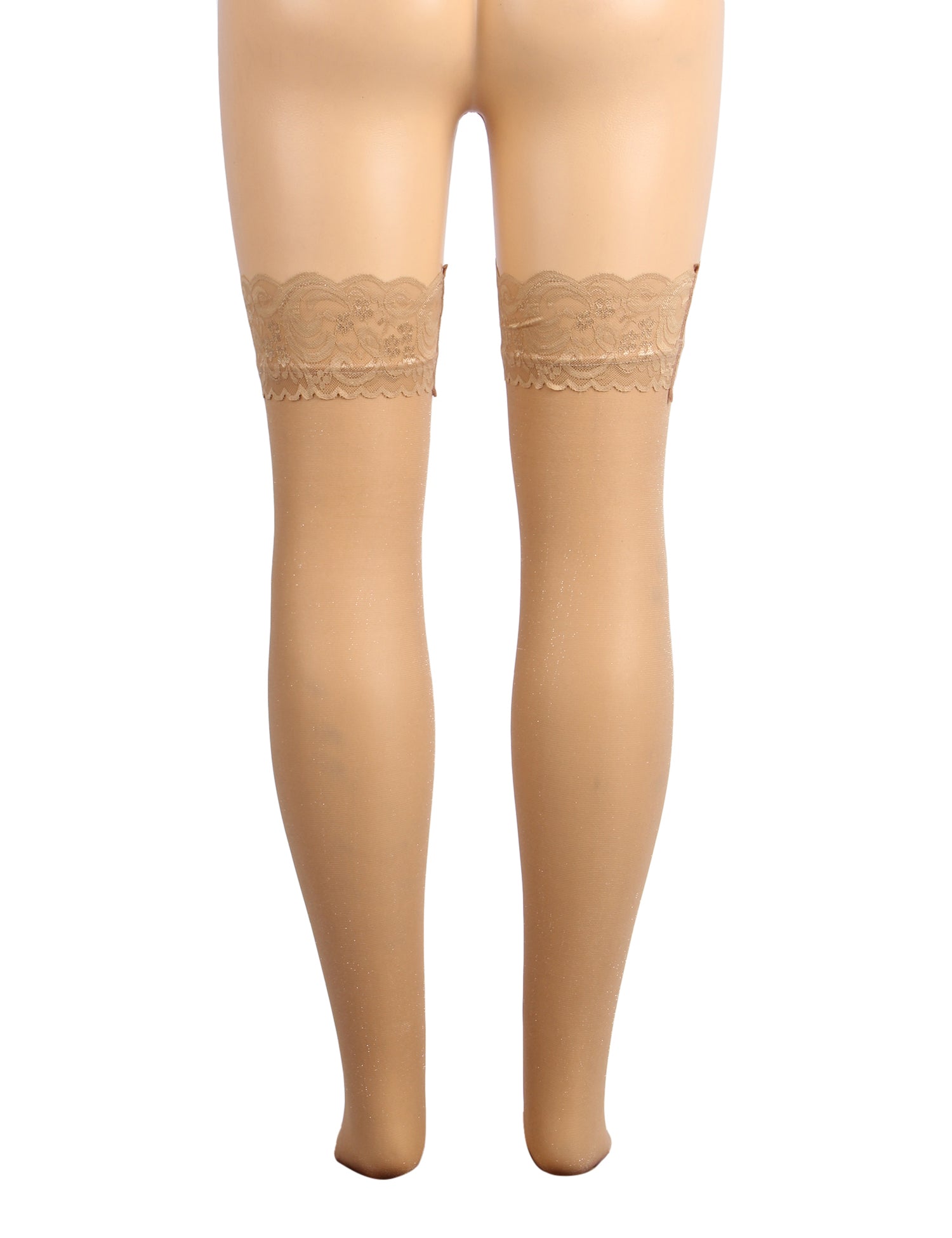 Velour & Co Women's Lace Top Stockings Nude - Hold-Up Hosiery