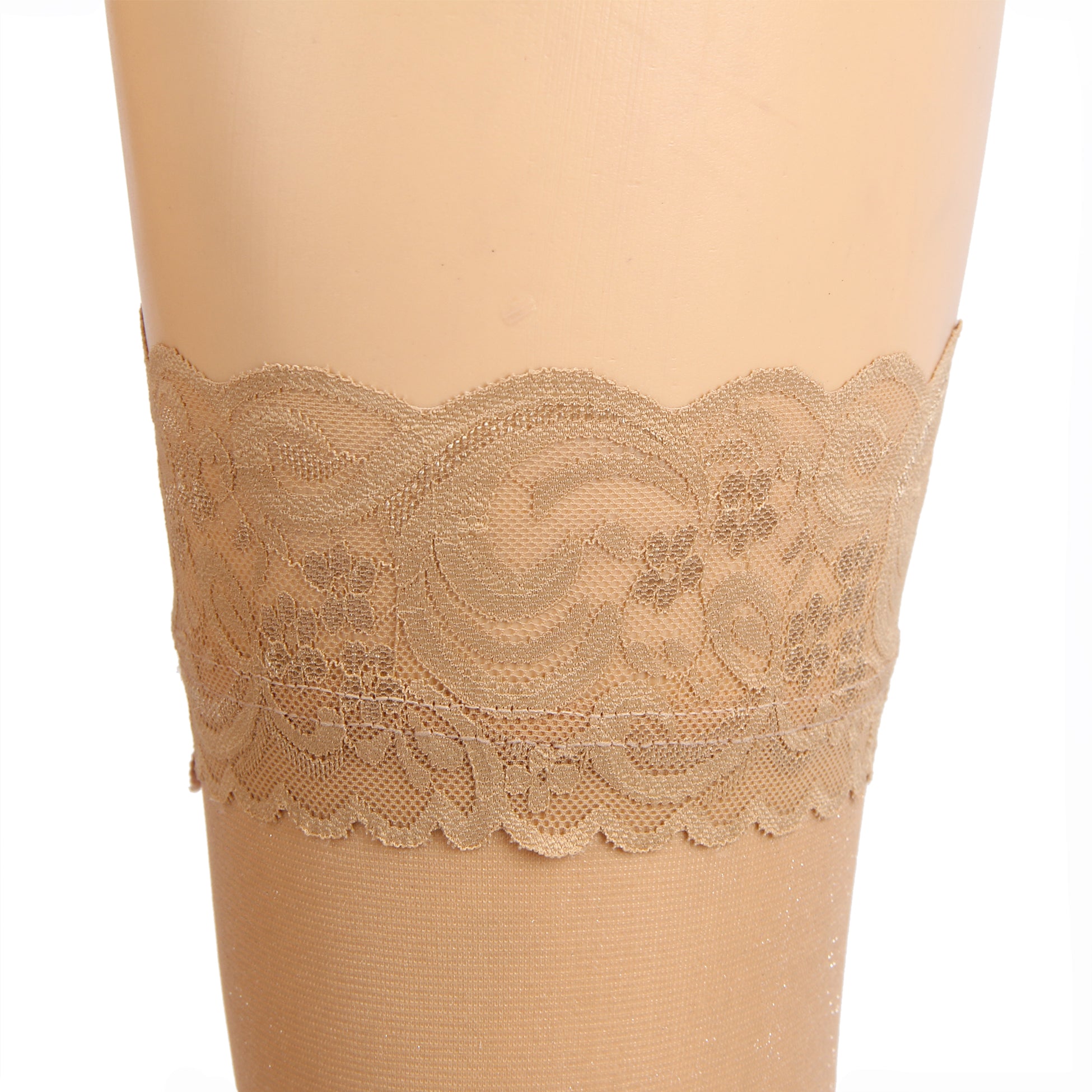 Velour & Co Women's Lace Top Stockings Nude - Hold-Up Hosiery
