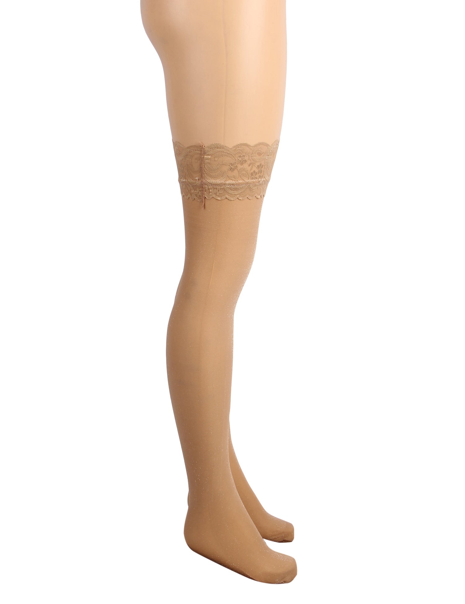 Velour & Co Women's Lace Top Stockings Nude - Hold-Up Hosiery