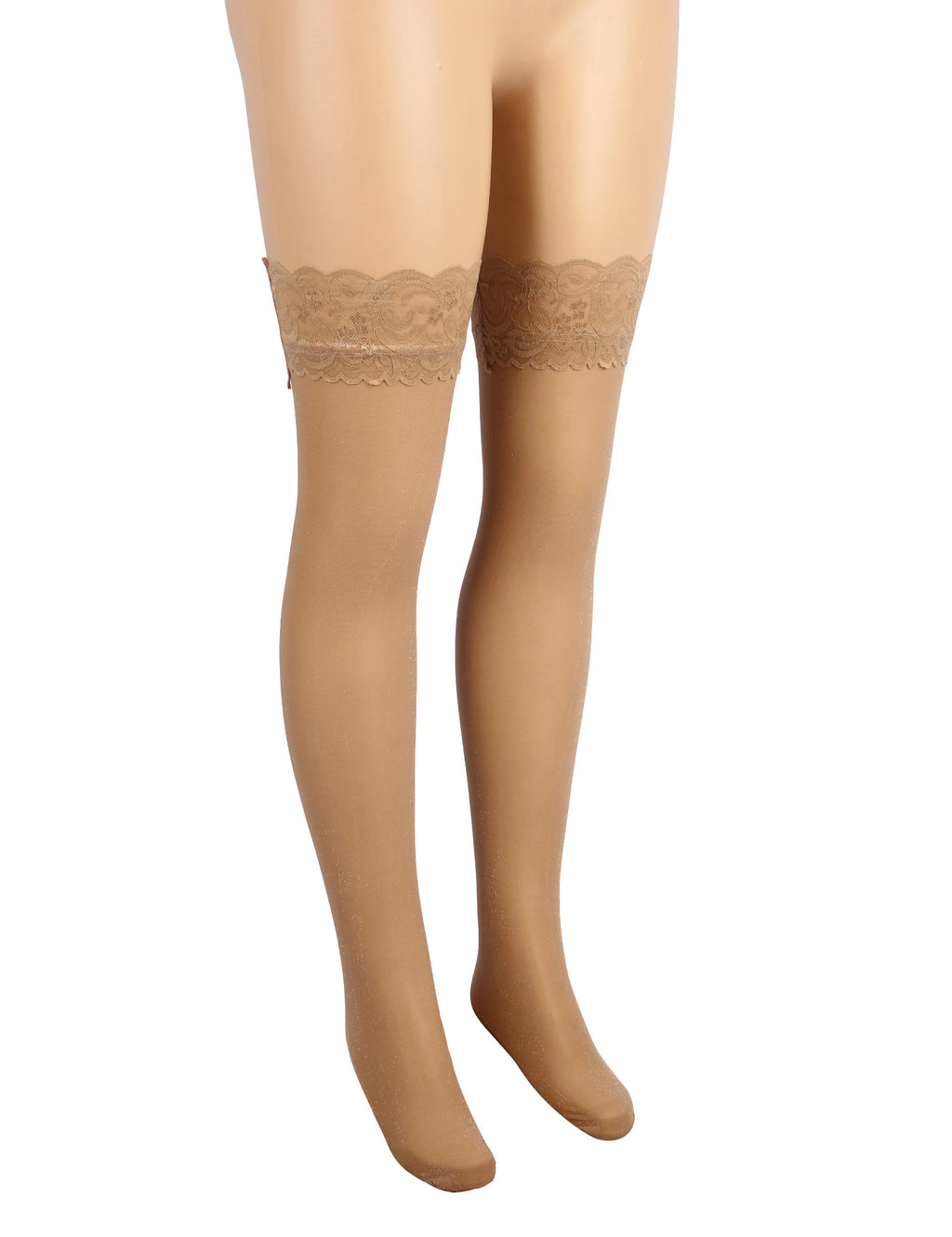 Velour & Co Women's Lace Top Stockings Nude - Hold-Up Hosiery