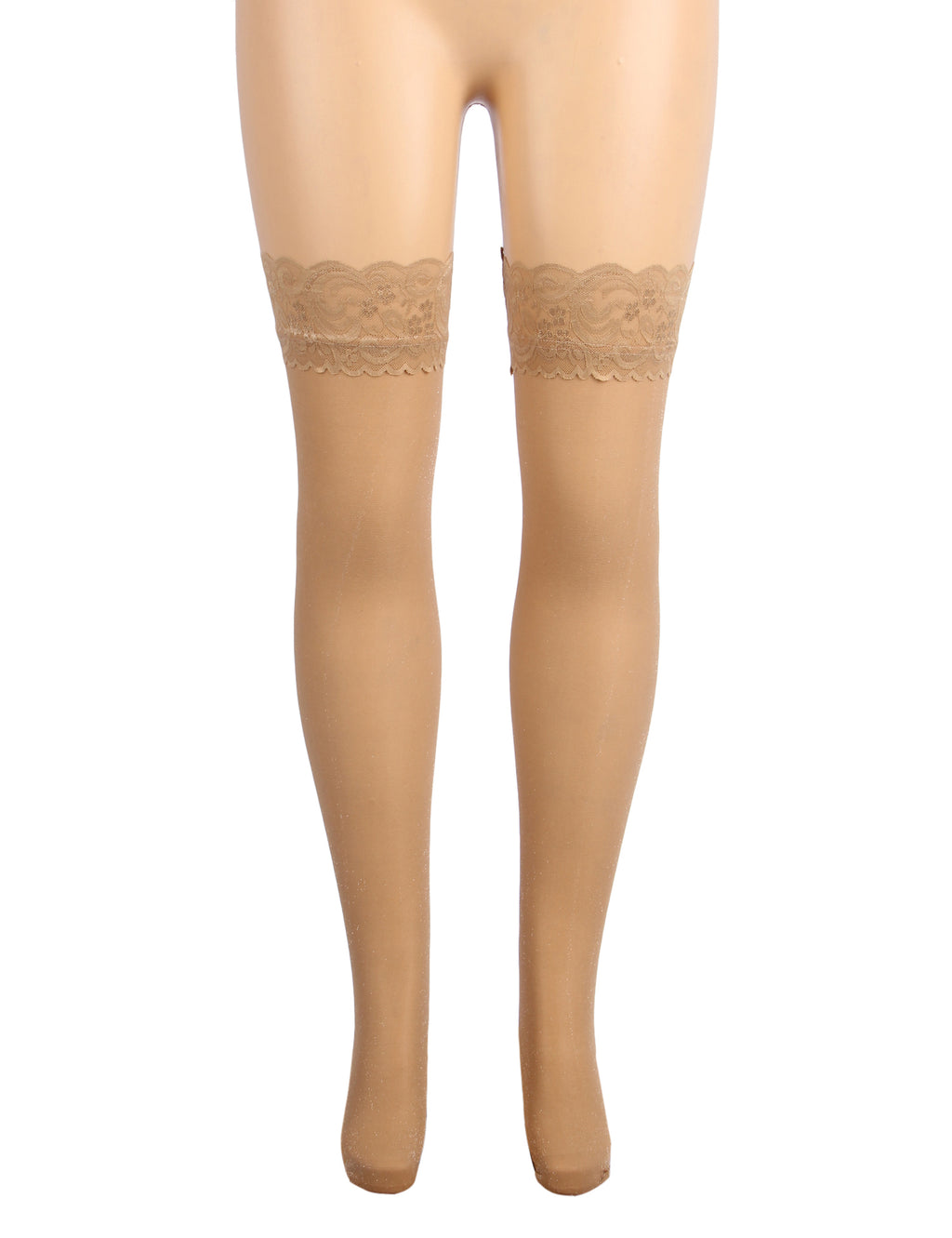 Velour & Co Women's Lace Top Stockings Nude - Hold-Up Hosiery