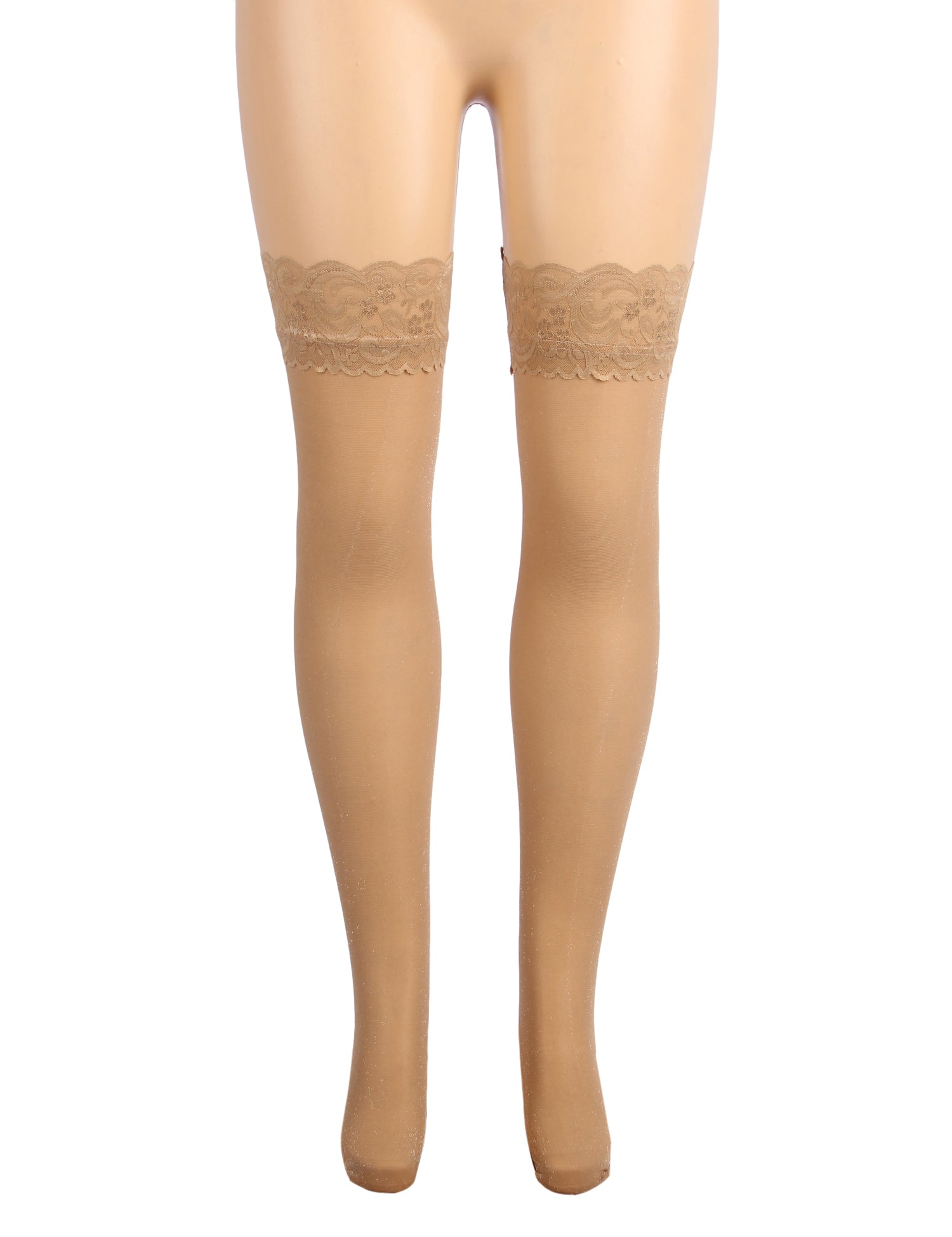 Velour & Co Women's Lace Top Stockings Nude - Hold-Up Hosiery