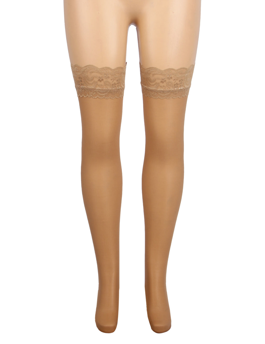 Velour & Co Women's Lace Top Stockings Nude - Hold-Up Hosiery