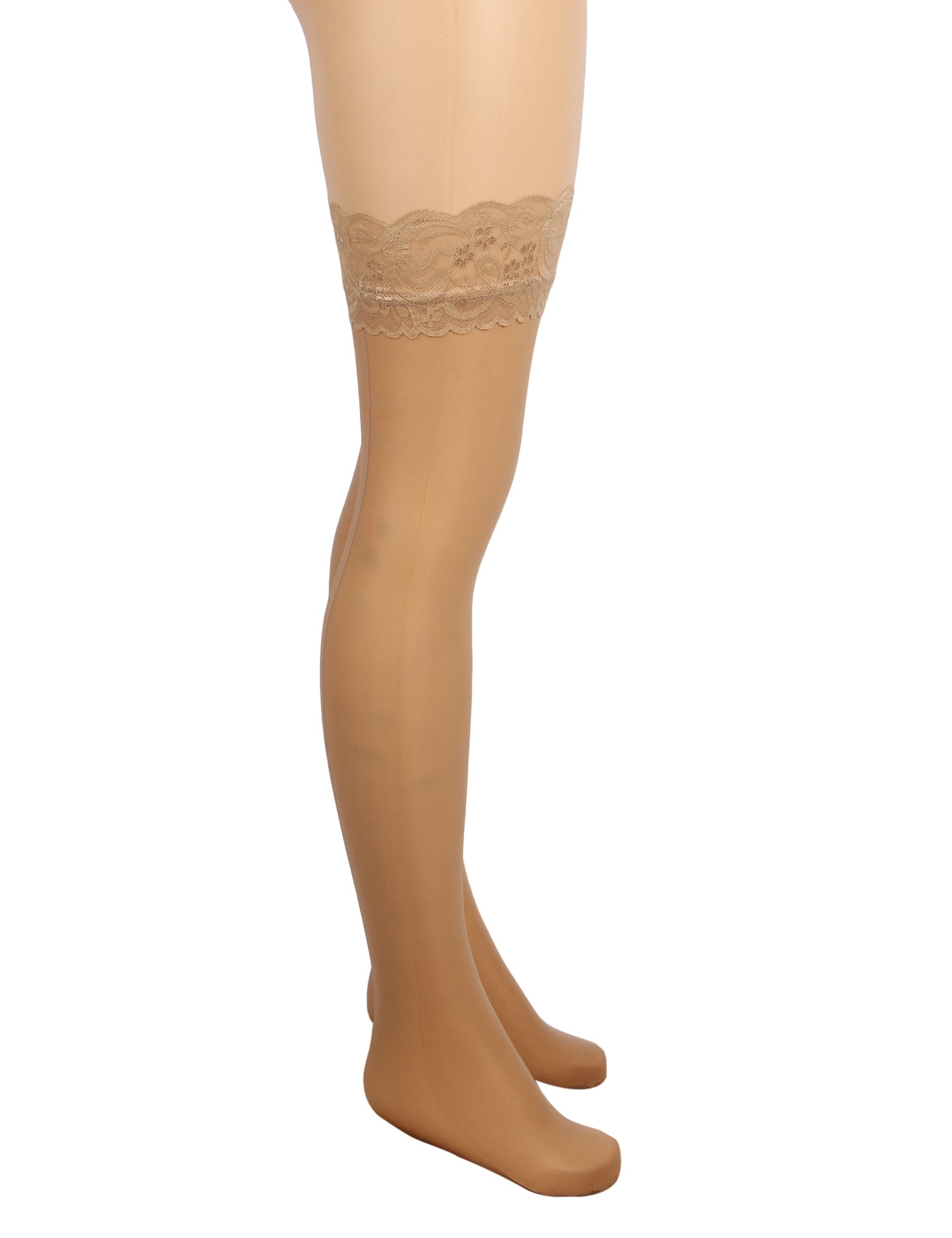 Velour & Co Women's Lace Top Stockings Nude - Hold-Up Hosiery