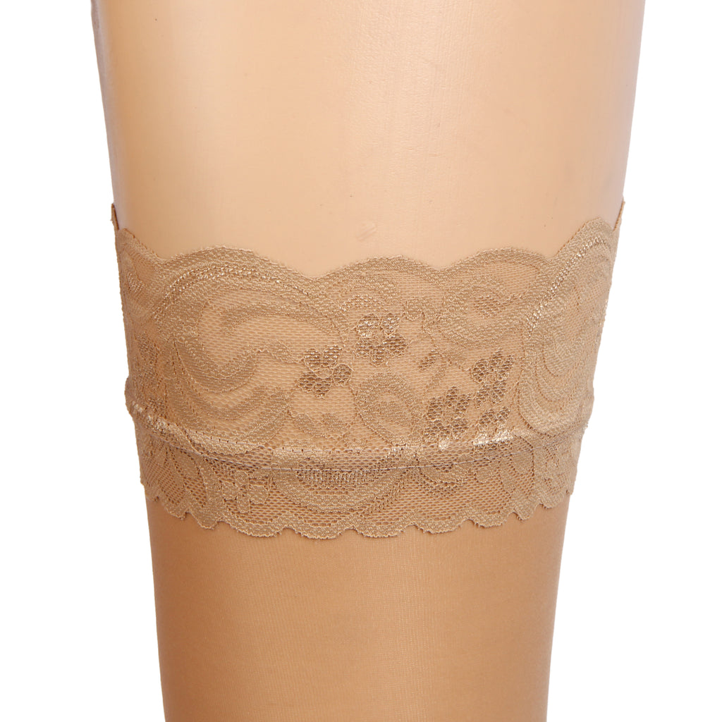 Velour & Co Women's Lace Top Stockings Nude - Hold-Up Hosiery