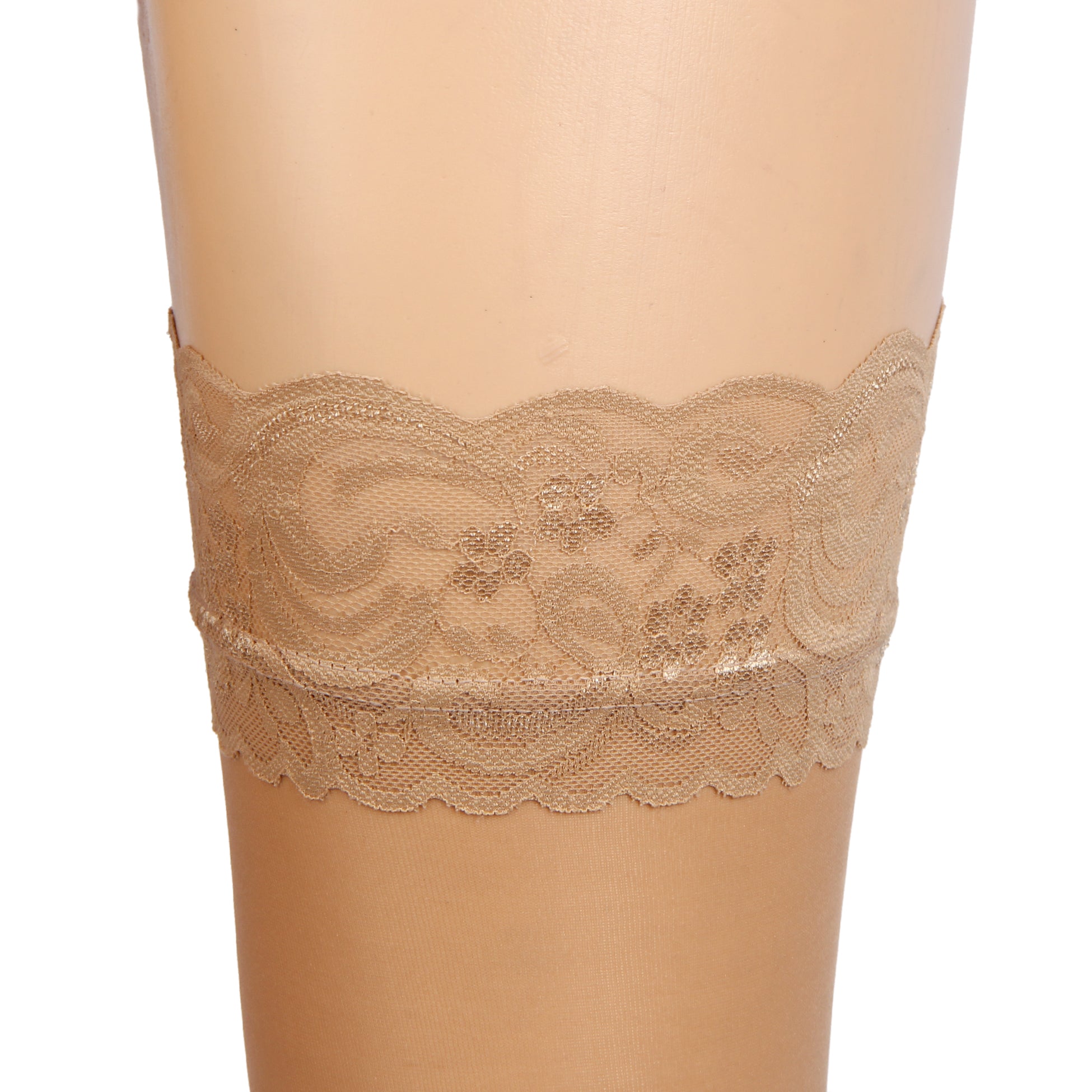 Velour & Co Women's Lace Top Stockings Nude - Hold-Up Hosiery