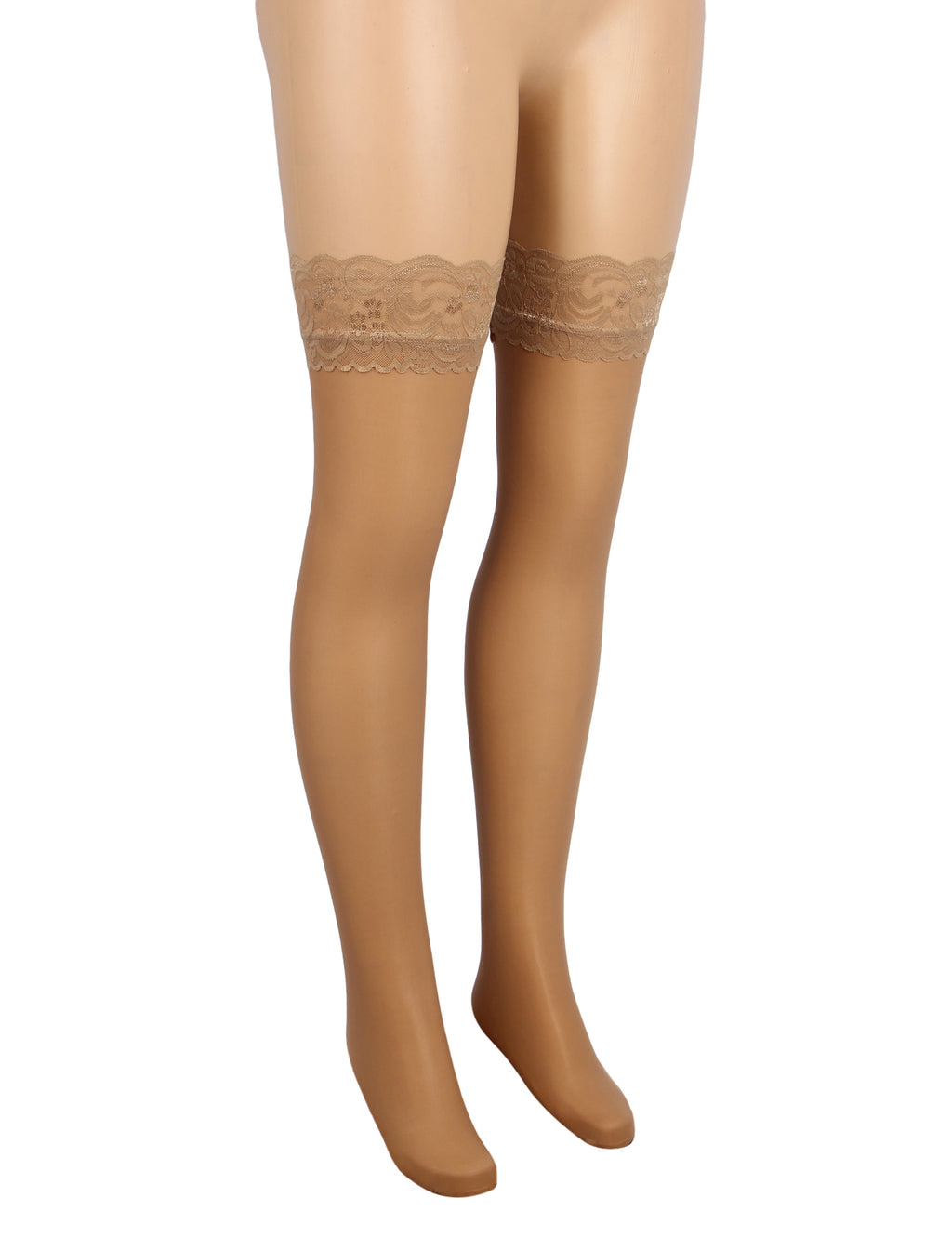 Velour & Co Women's Lace Top Stockings Nude - Hold-Up Hosiery