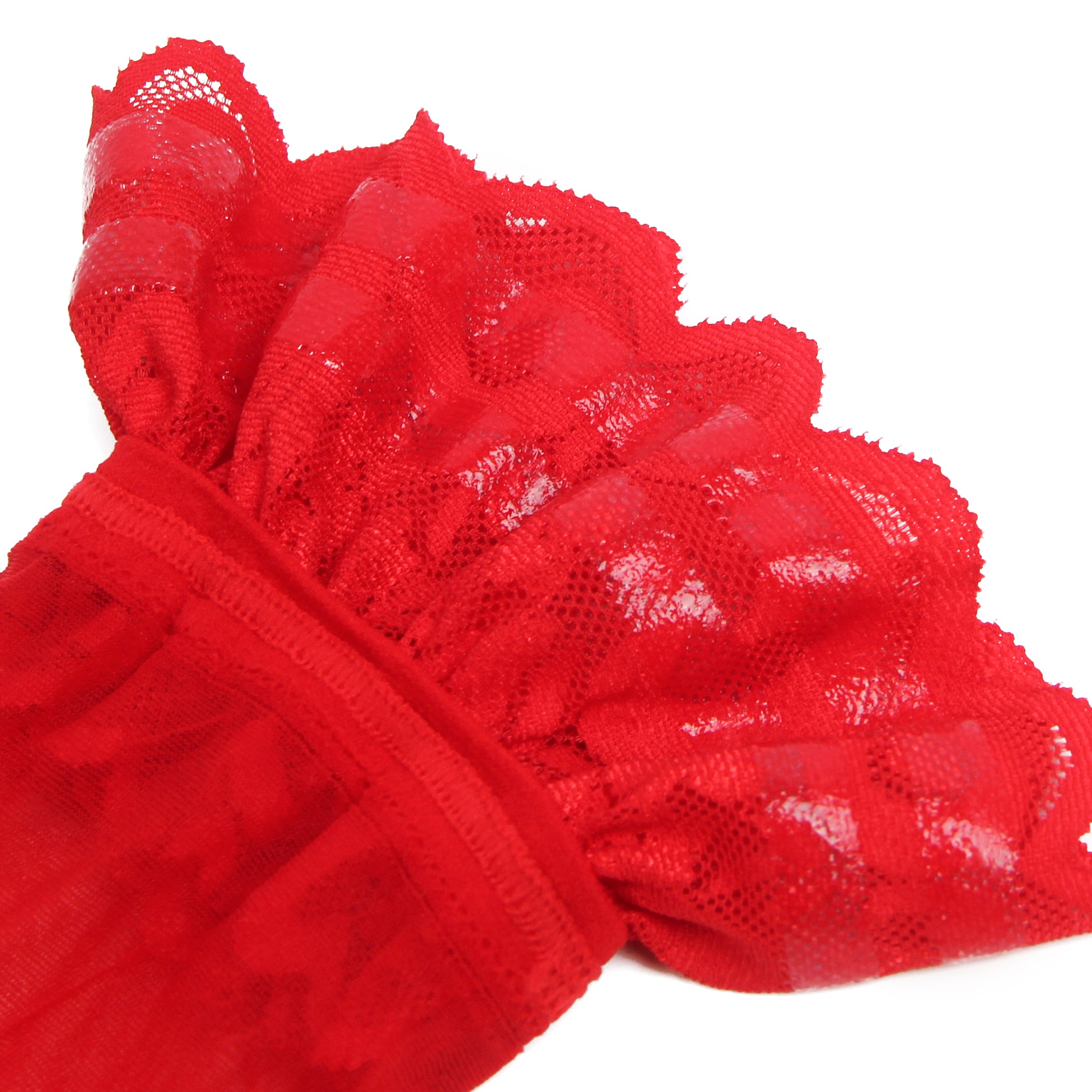 Velour & Co Women's Lace Top Stockings Red - Hold-Up Hosiery
