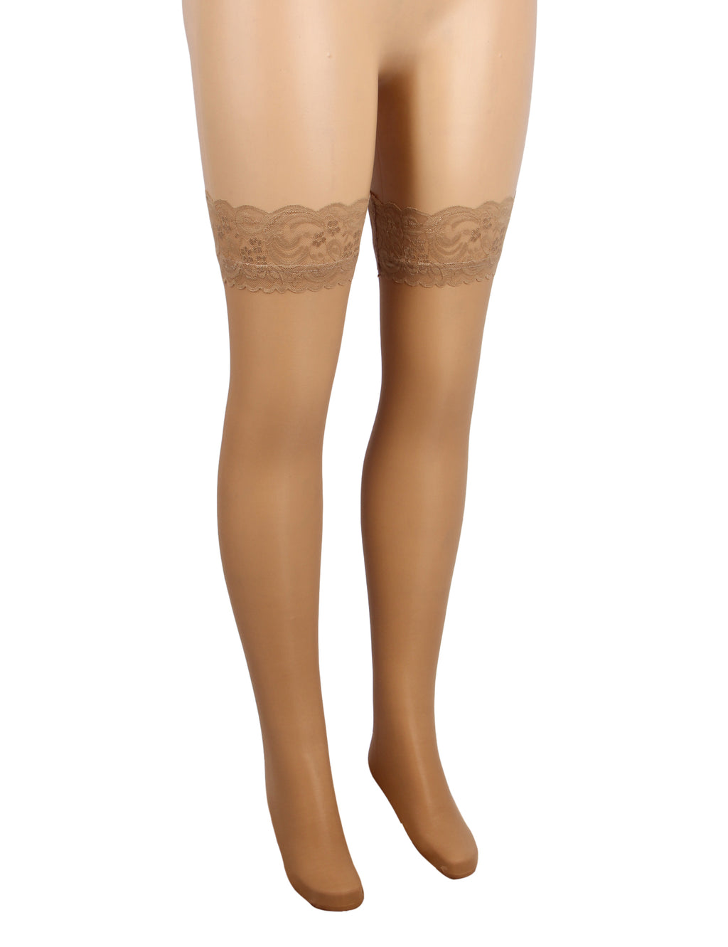 Velour & Co Women's Lace Top Stockings Nude - Hold-Up Hosiery