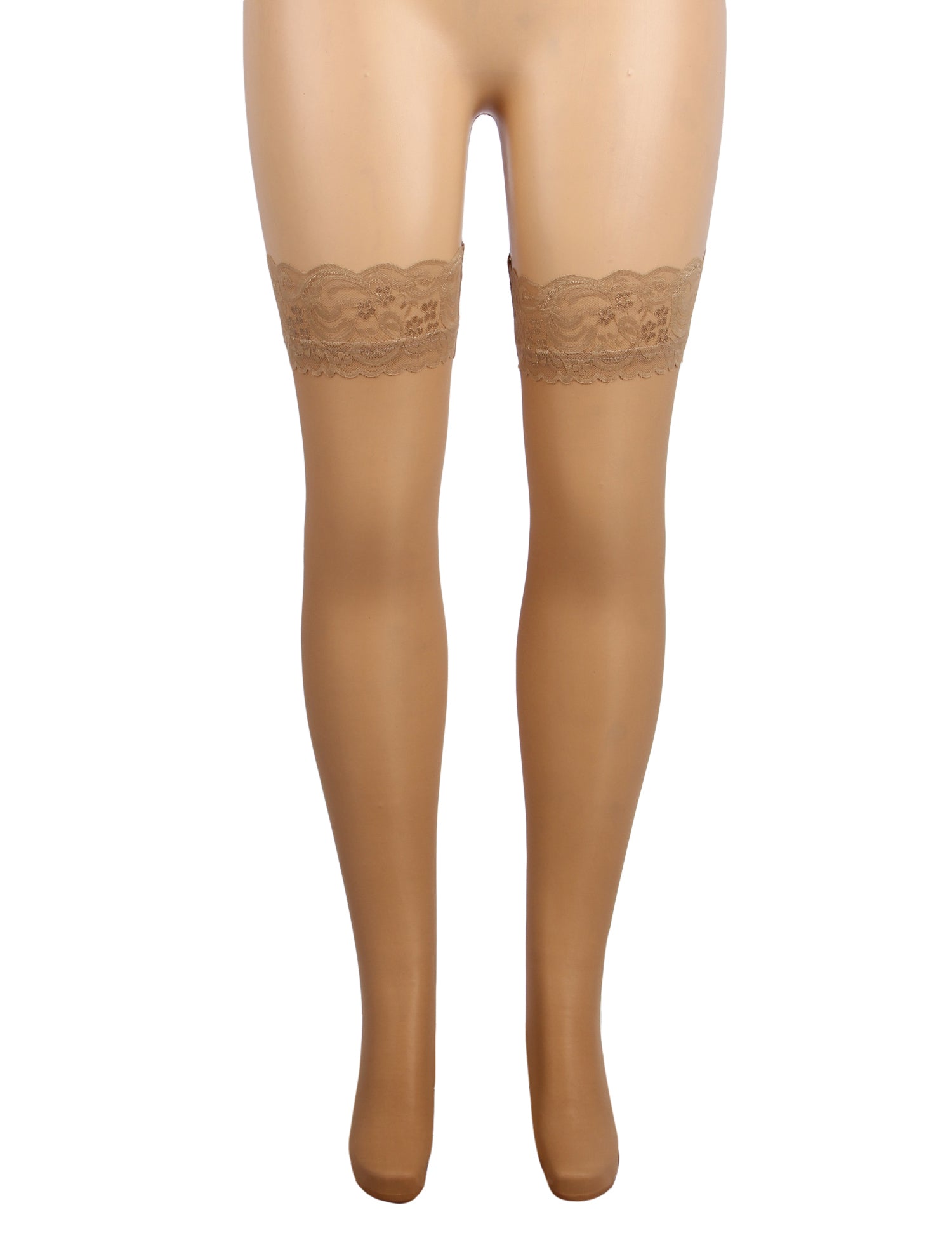 Velour & Co Women's Lace Top Stockings Nude - Hold-Up Hosiery
