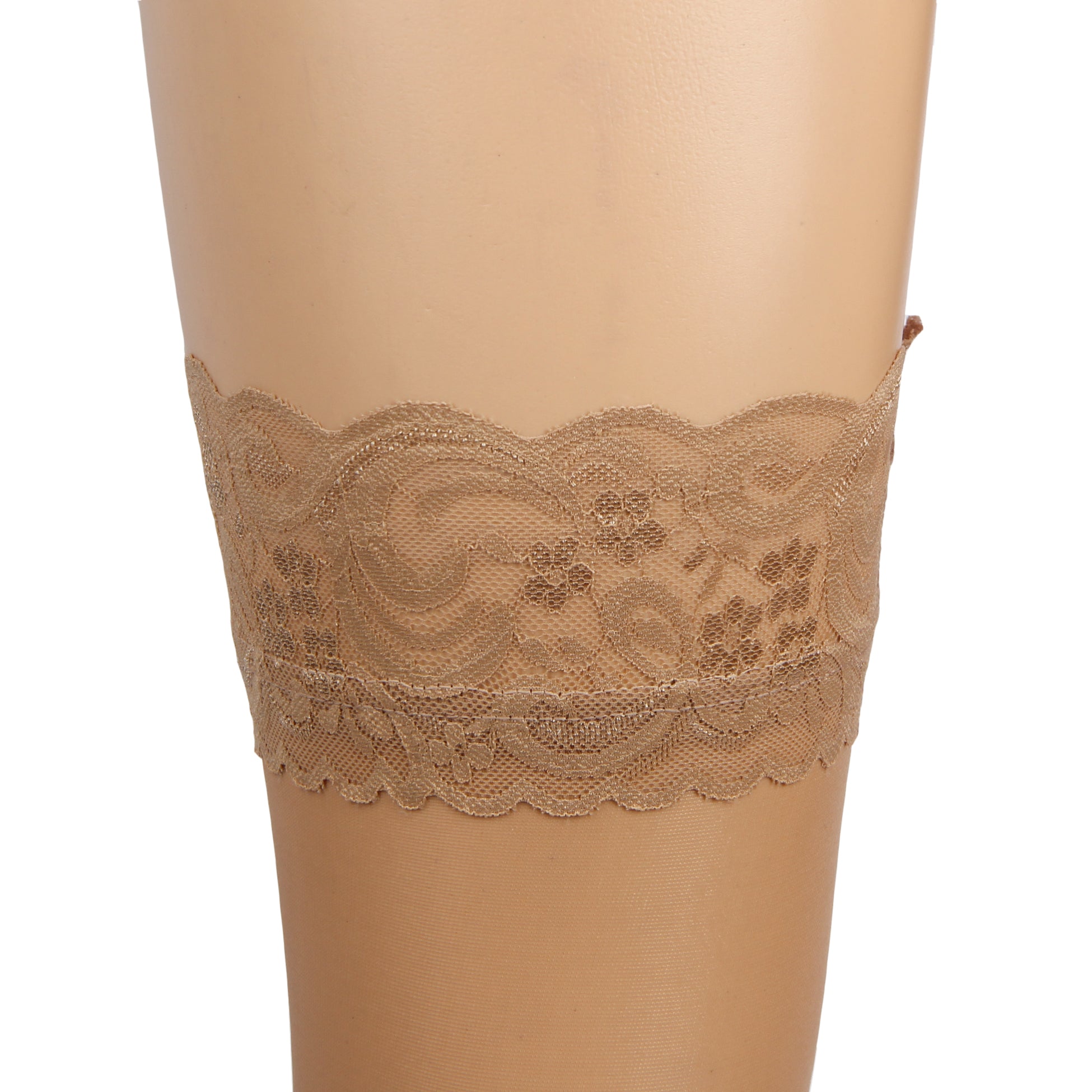 Velour & Co Women's Lace Top Stockings Nude - Hold-Up Hosiery