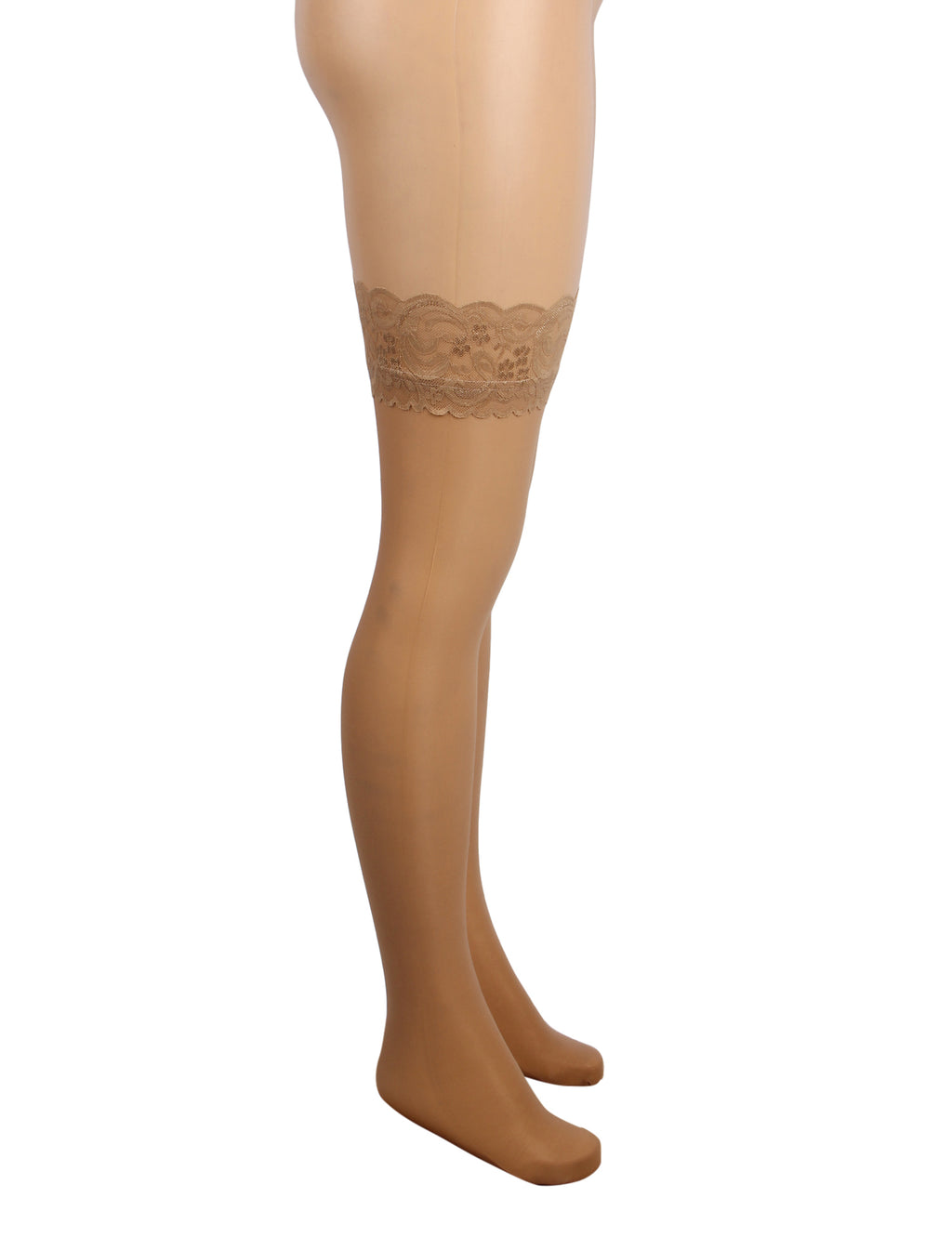 Velour & Co Women's Lace Top Stockings Nude - Hold-Up Hosiery