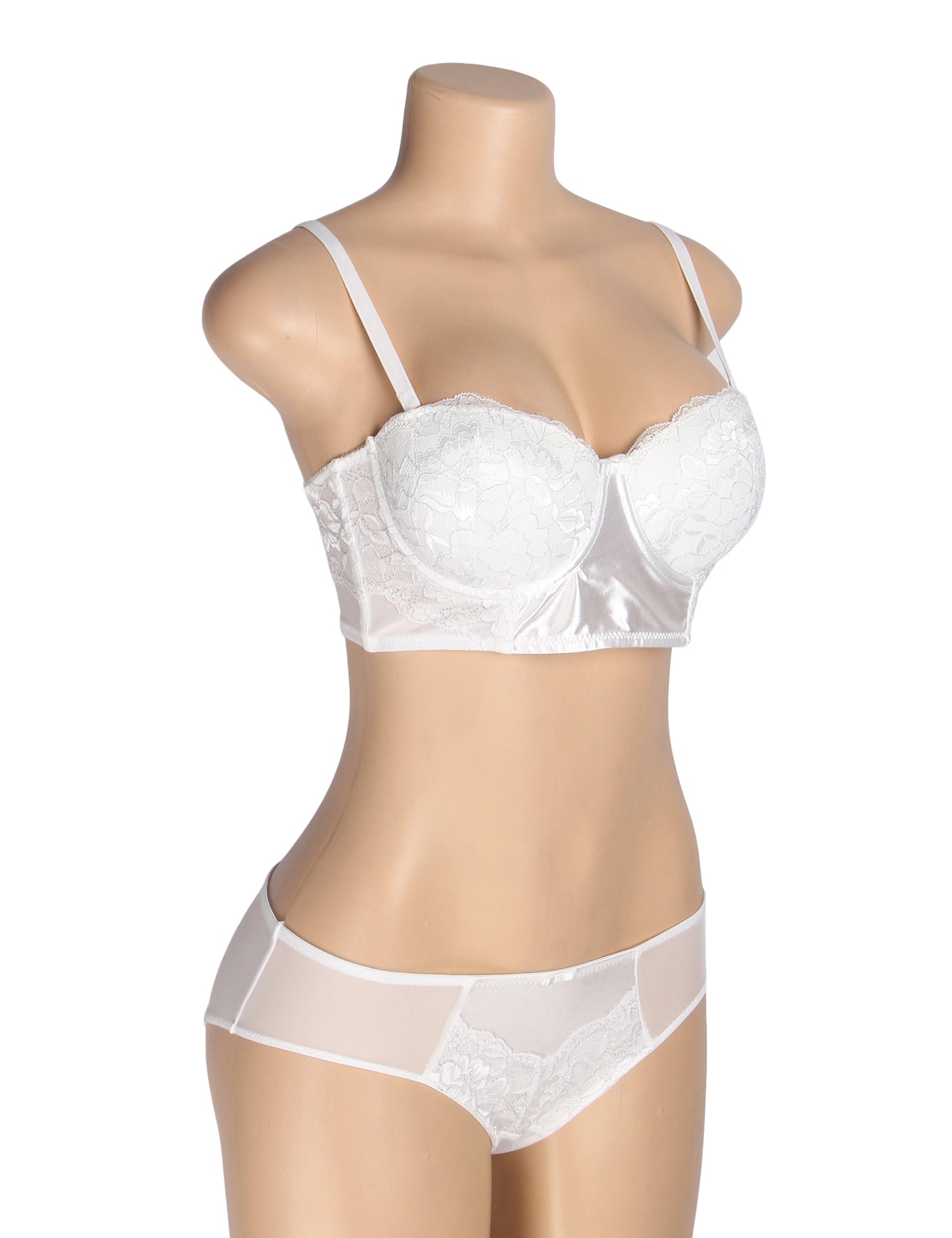 Velour & Co Women's Matching Bra & Knickers Set White - Lingerie Set