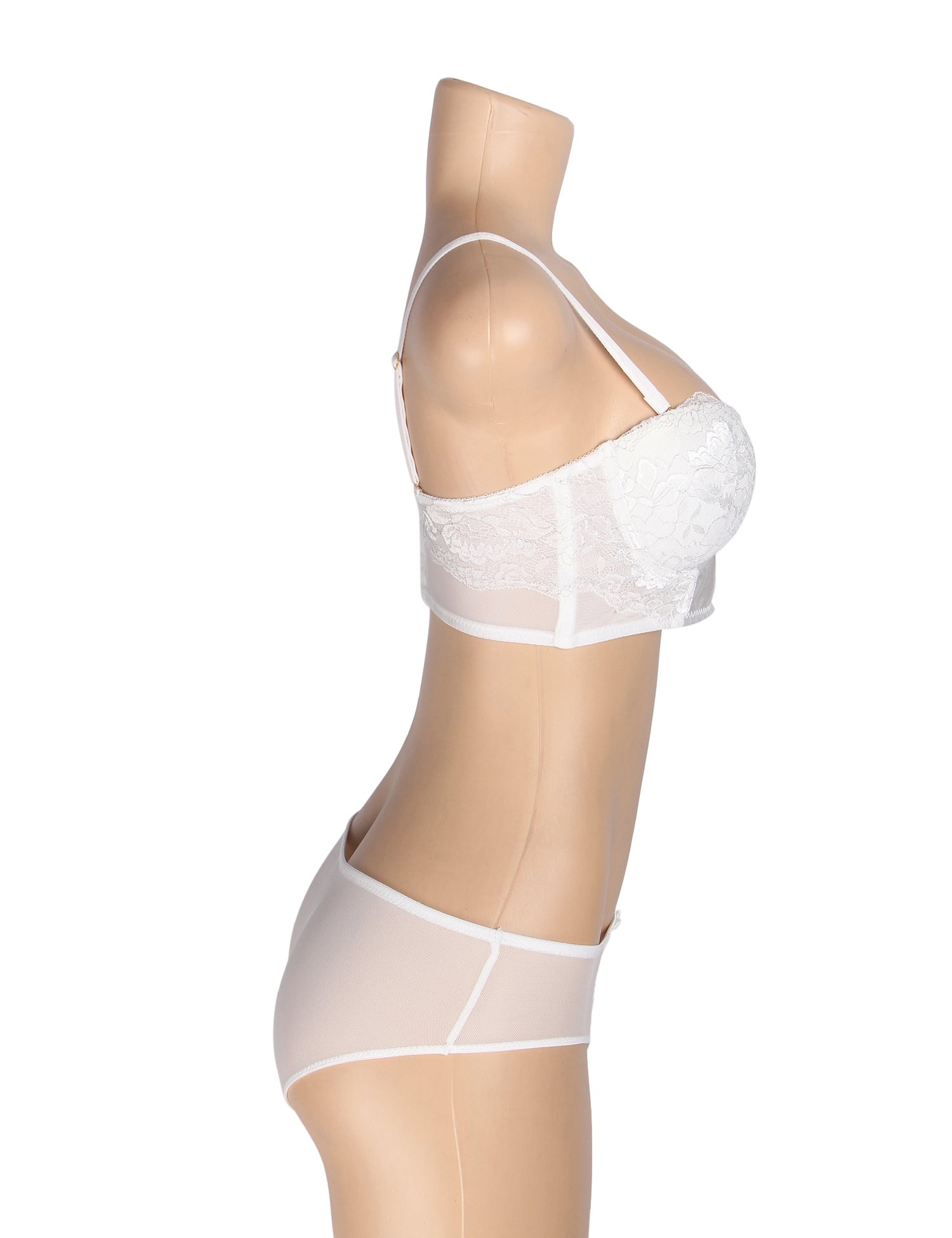 Velour & Co Women's Matching Bra & Knickers Set White - Lingerie Set