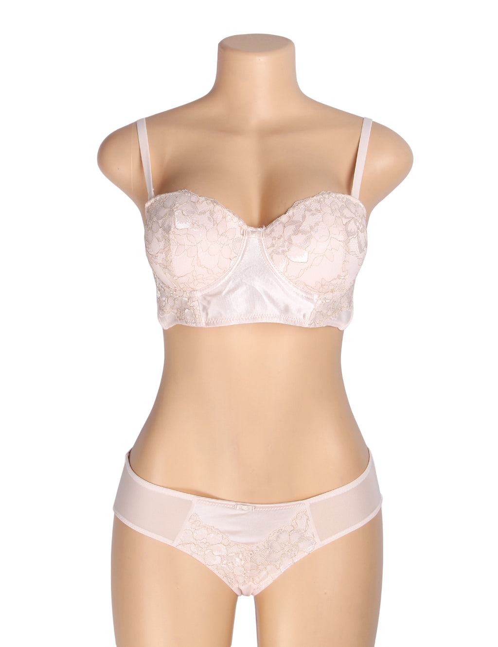 Velour & Co Women's Matching Bra & Knickers Set Pink - Lingerie Set