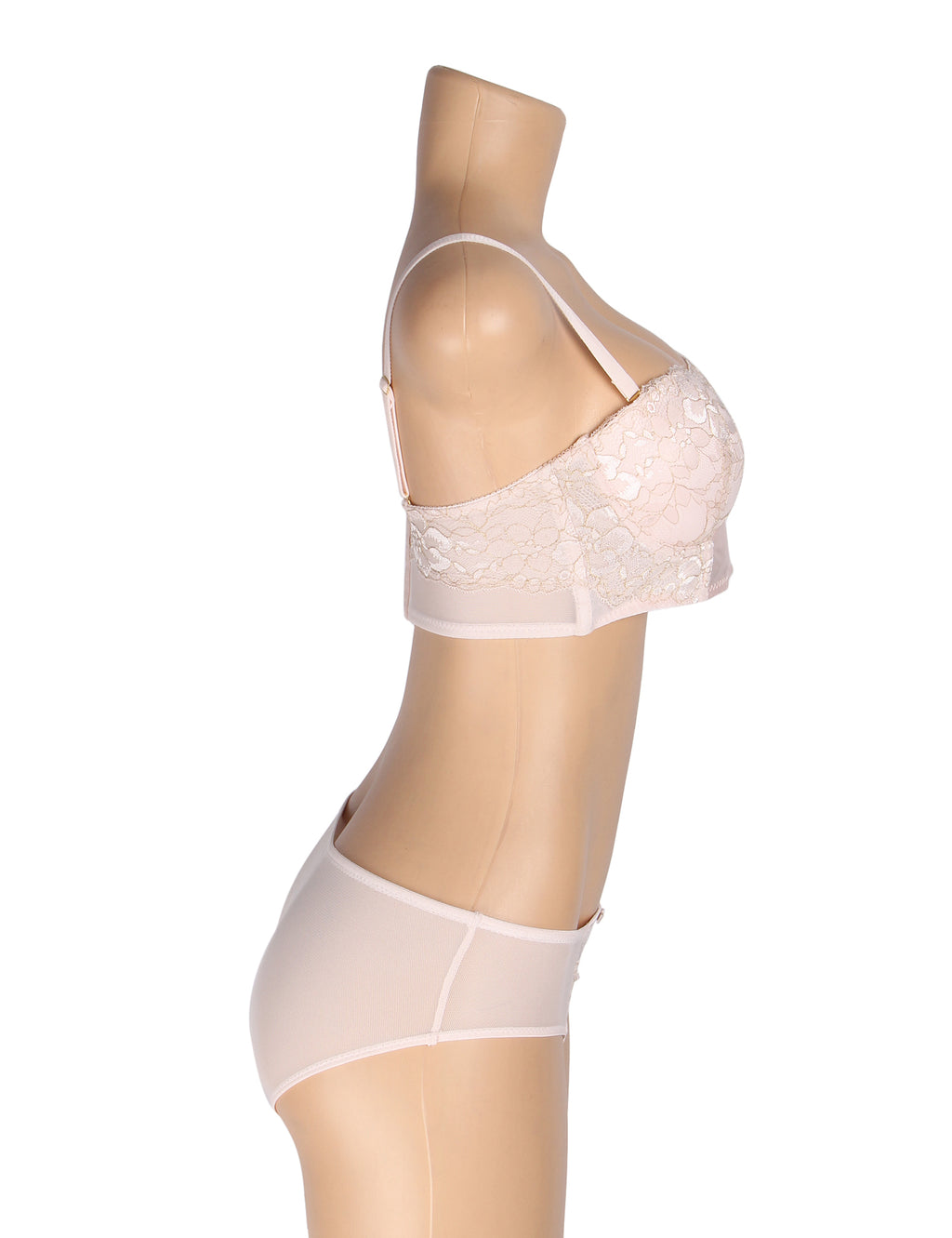 Velour & Co Women's Matching Bra & Knickers Set Pink - Lingerie Set