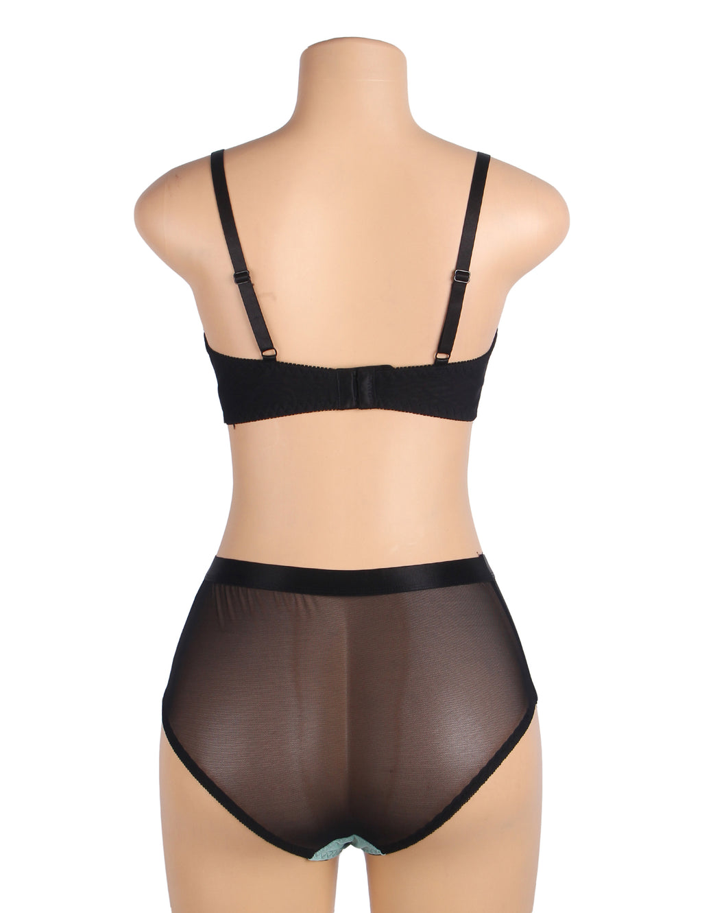 Velour & Co Women's Matching Bra & Knickers Set Green - Lingerie Set