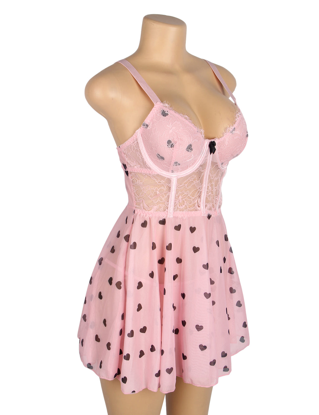 Velour & Co Women's Lace Babydoll Pink