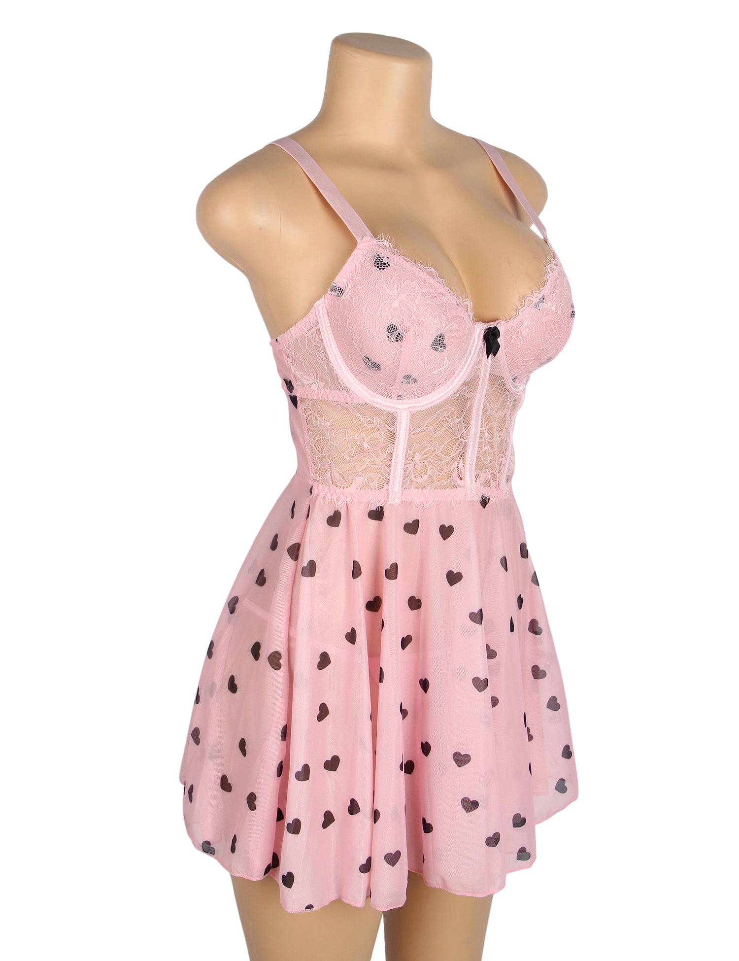 Velour & Co Women's Lace Babydoll Pink