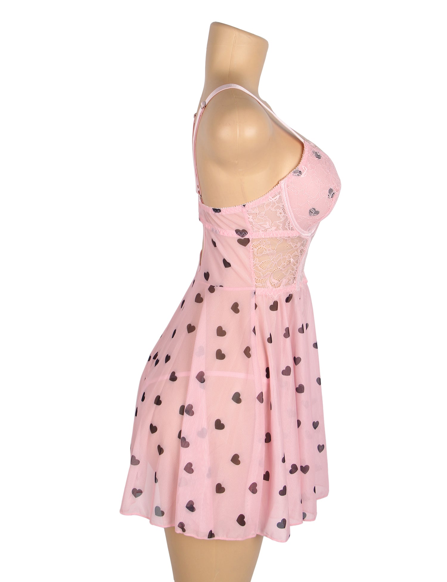 Velour & Co Women's Lace Babydoll Pink