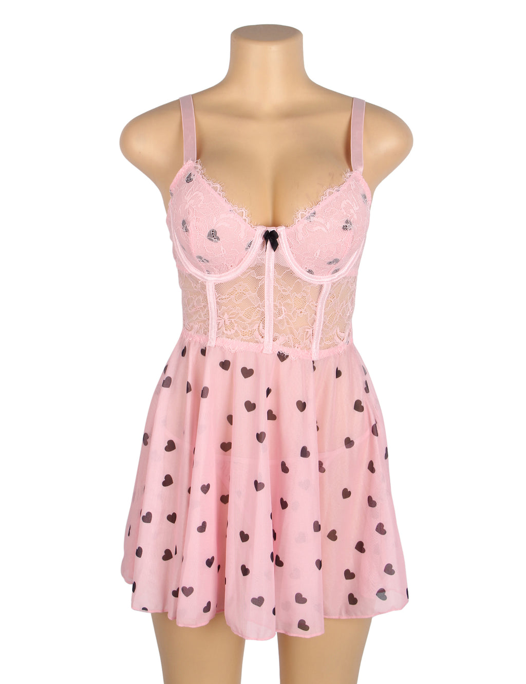 Velour & Co Women's Lace Babydoll Pink