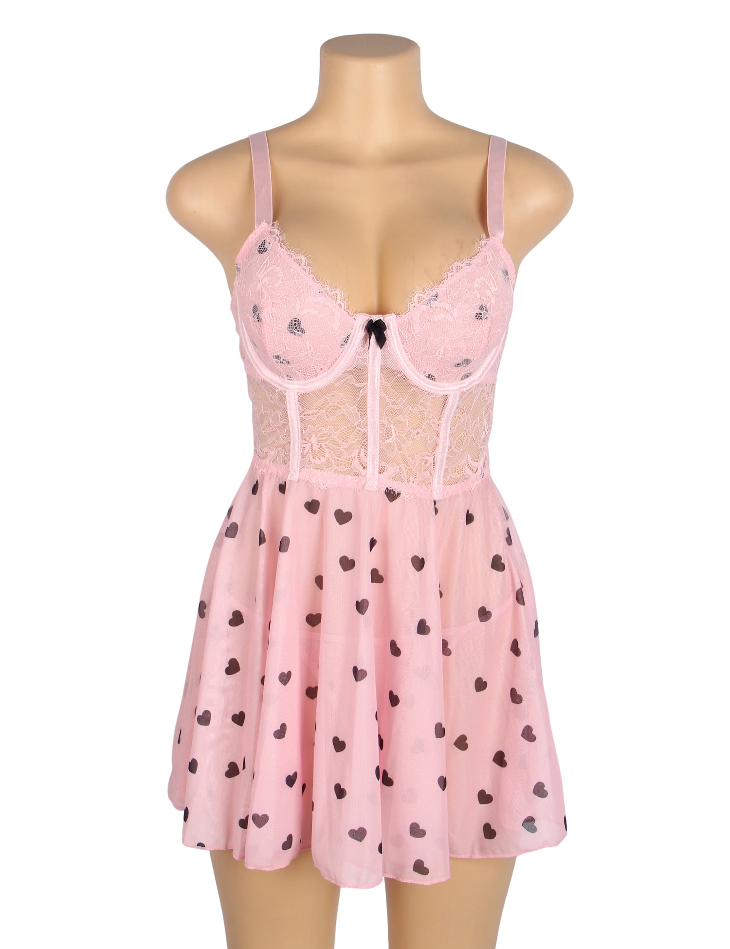 Velour & Co Women's Lace Babydoll Pink