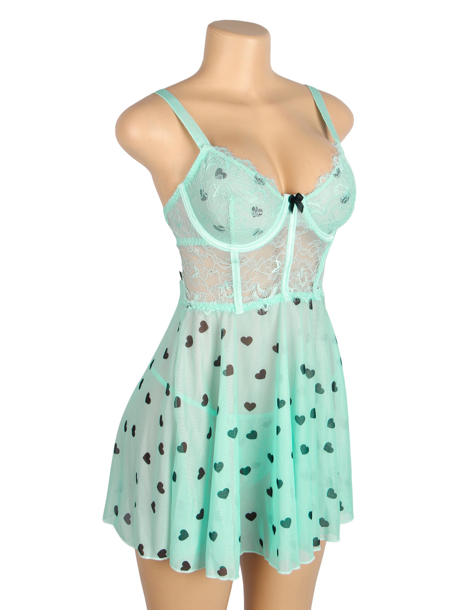 Velour & Co Women's Lace Babydoll Blue