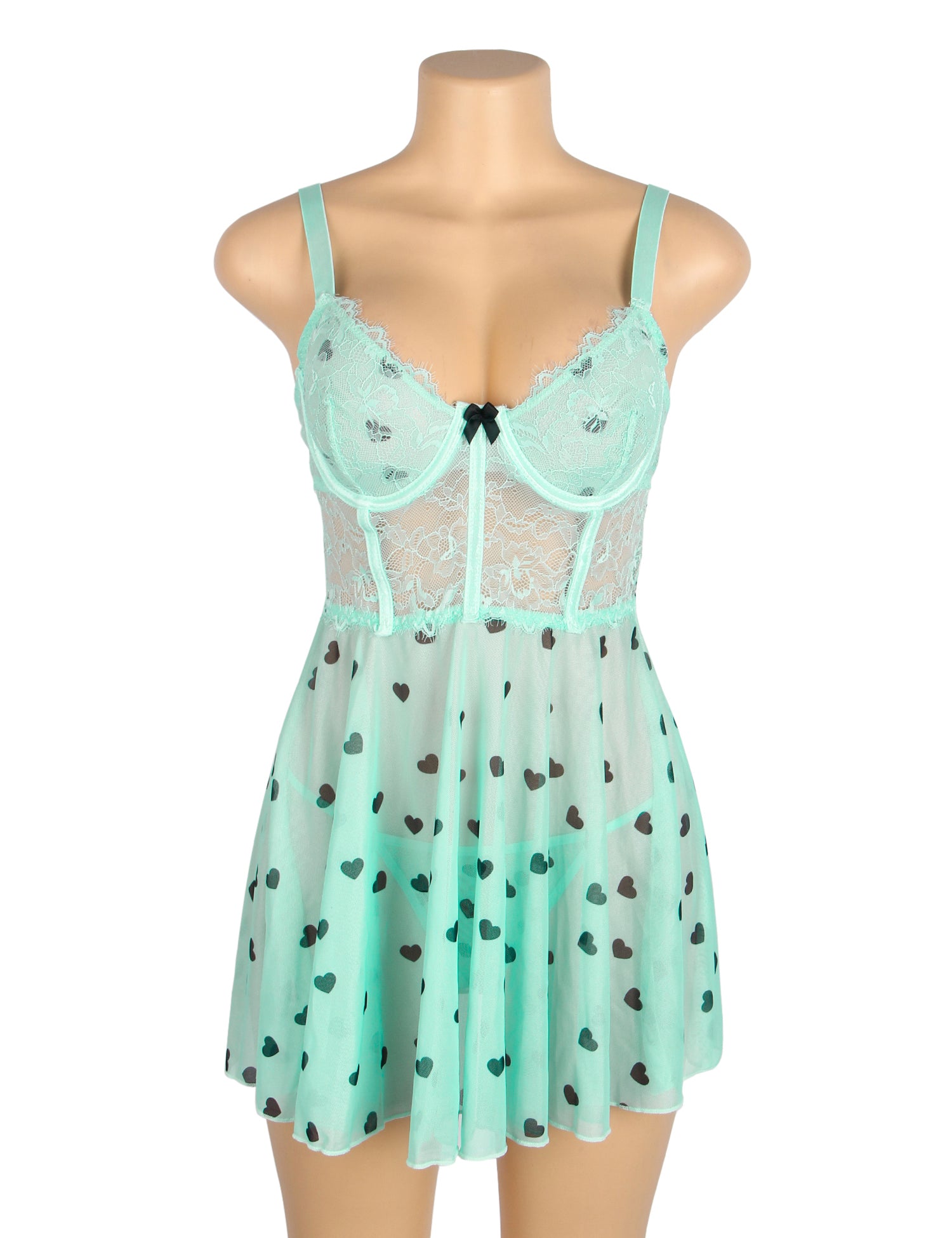 Velour & Co Women's Lace Babydoll Blue