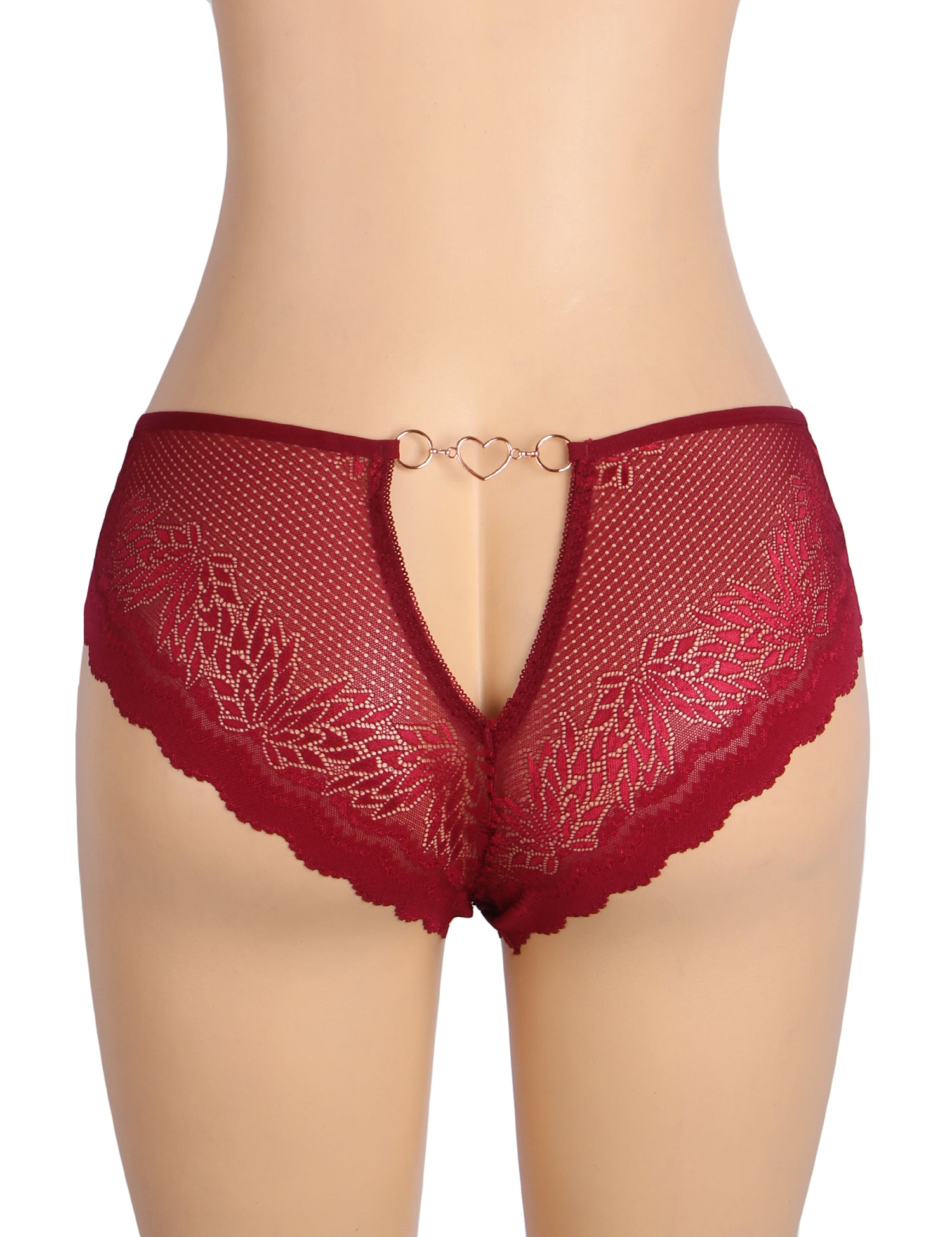 Velour & Co Women's Lace Knickers Burgundy - Women's Underwear