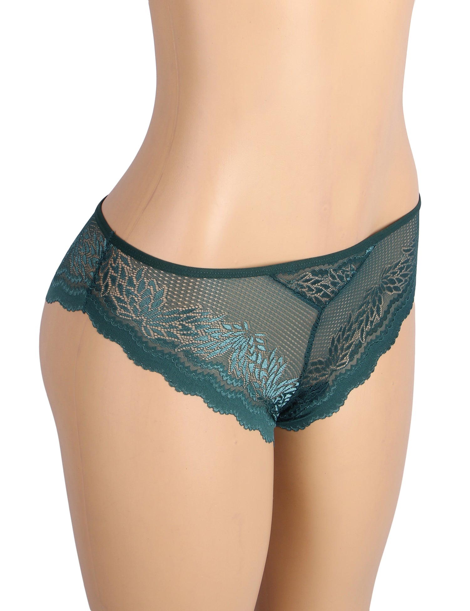 Velour & Co Women's Lace Knickers Green - Women's Underwear