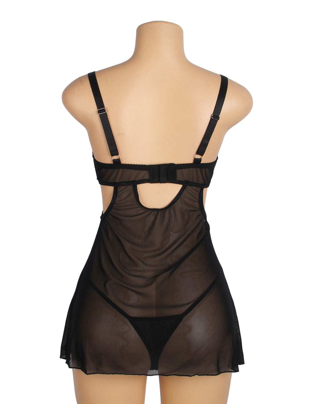 Velour & Co Women's Lace Babydoll Black