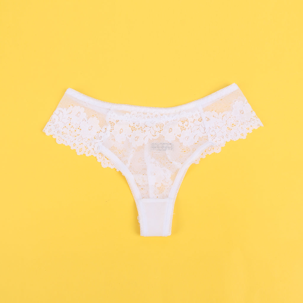 Velour & Co Women's Lace Knickers White - Women's Underwear