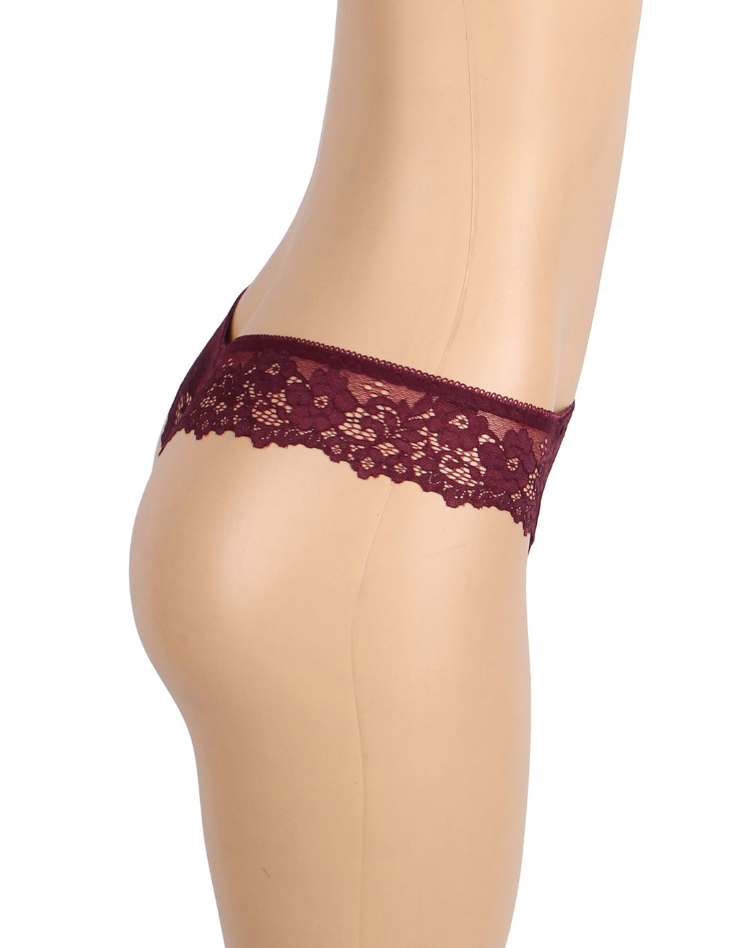Velour & Co Women's Lace Knickers Burgundy - Women's Underwear
