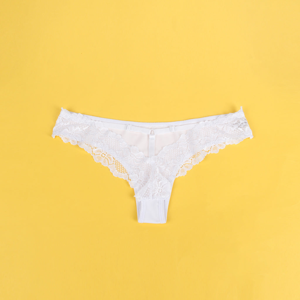 Velour & Co Women's Lace Knickers White - Women's Underwear