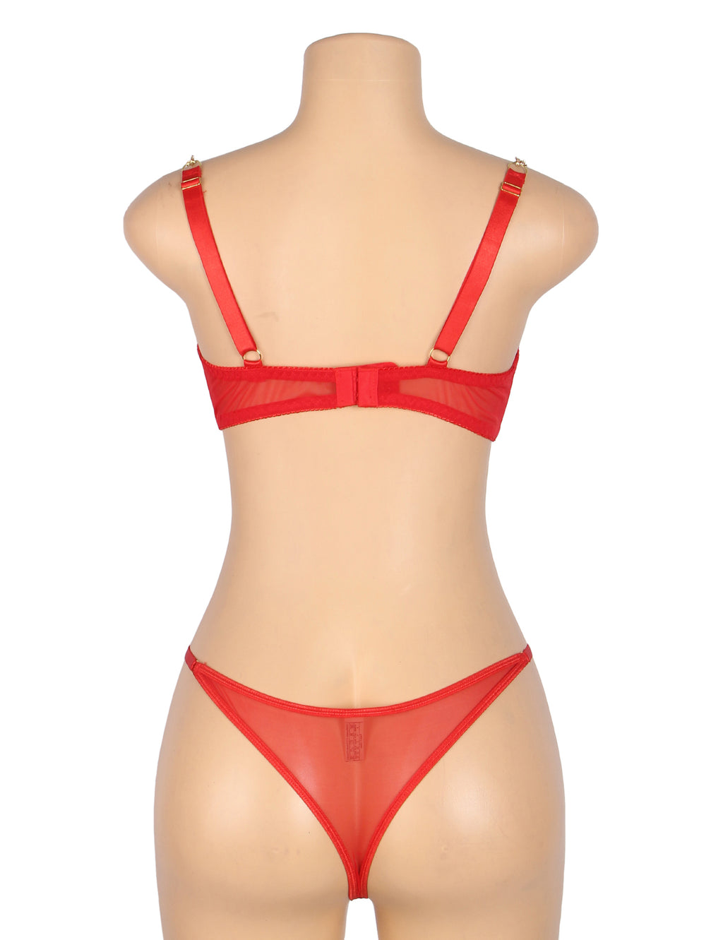 Velour & Co Women's Matching Bra & Knickers Set Red - Lingerie Set