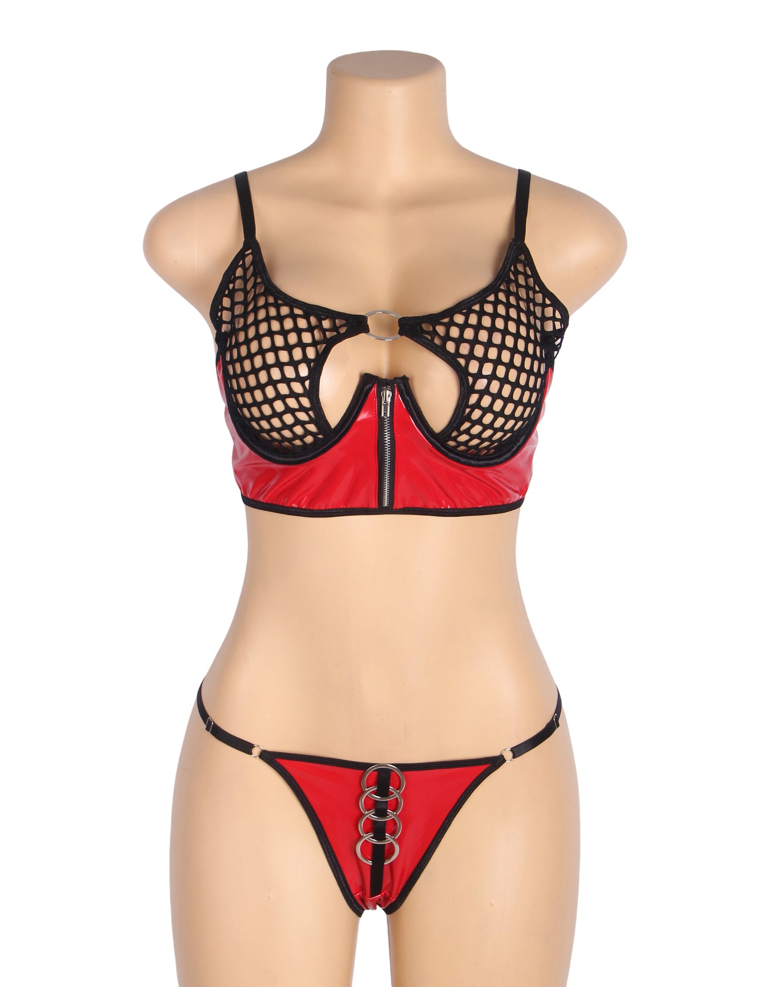 Velour & Co Women's Matching Bra & Knickers Set Red - Lingerie Set