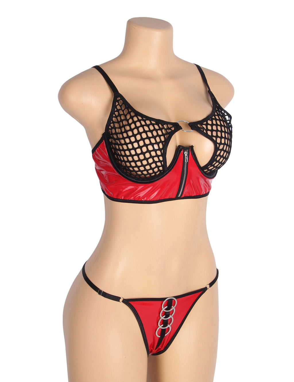 Velour & Co Women's Matching Bra & Knickers Set Red - Lingerie Set
