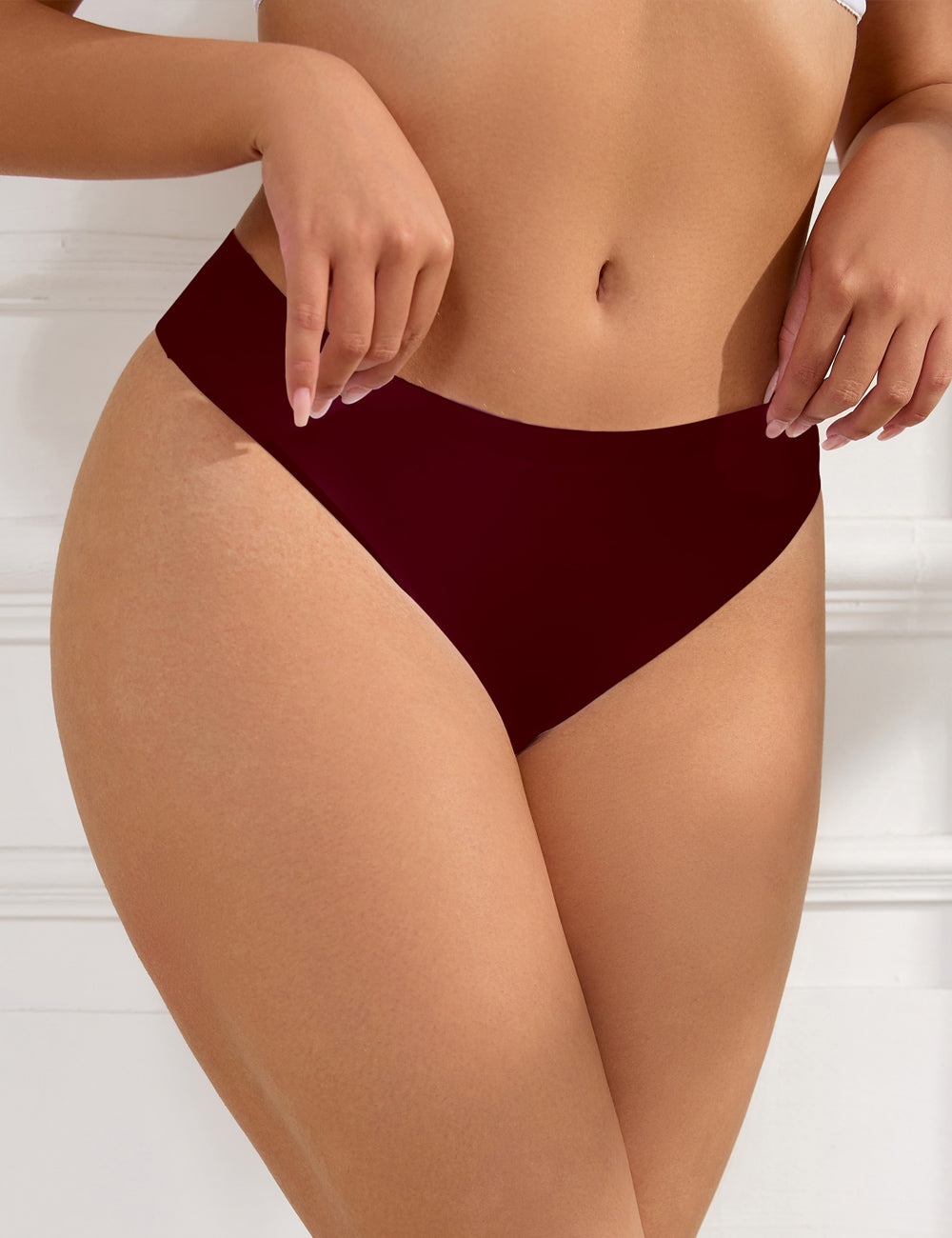Velour & Co Women's Lace Knickers Burgundy - Women's Underwear