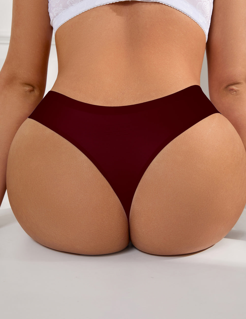 Velour & Co Women's Lace Knickers Burgundy - Women's Underwear